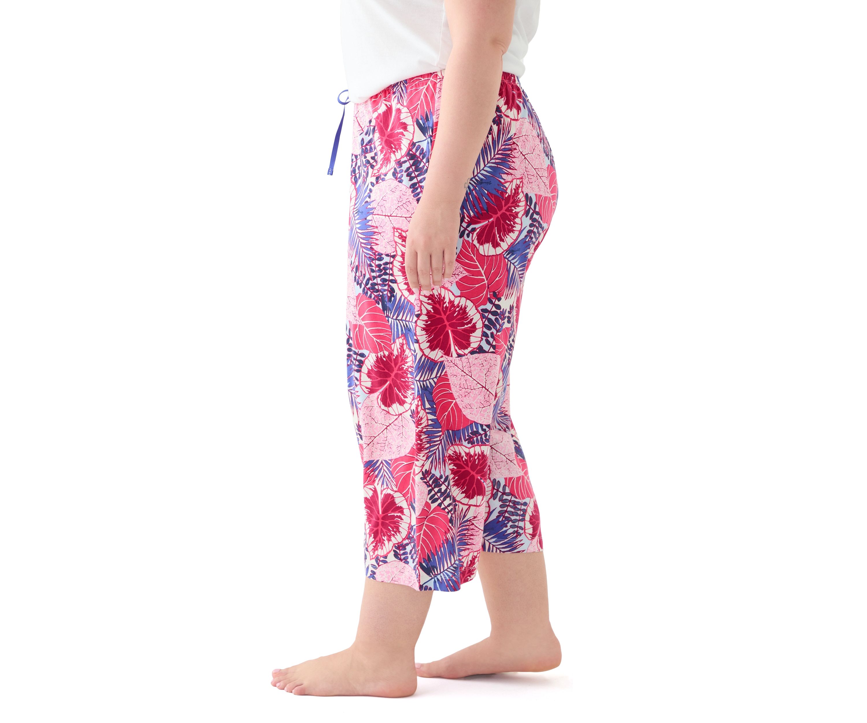 Plus Size Great Palms Printed Pajama Pants