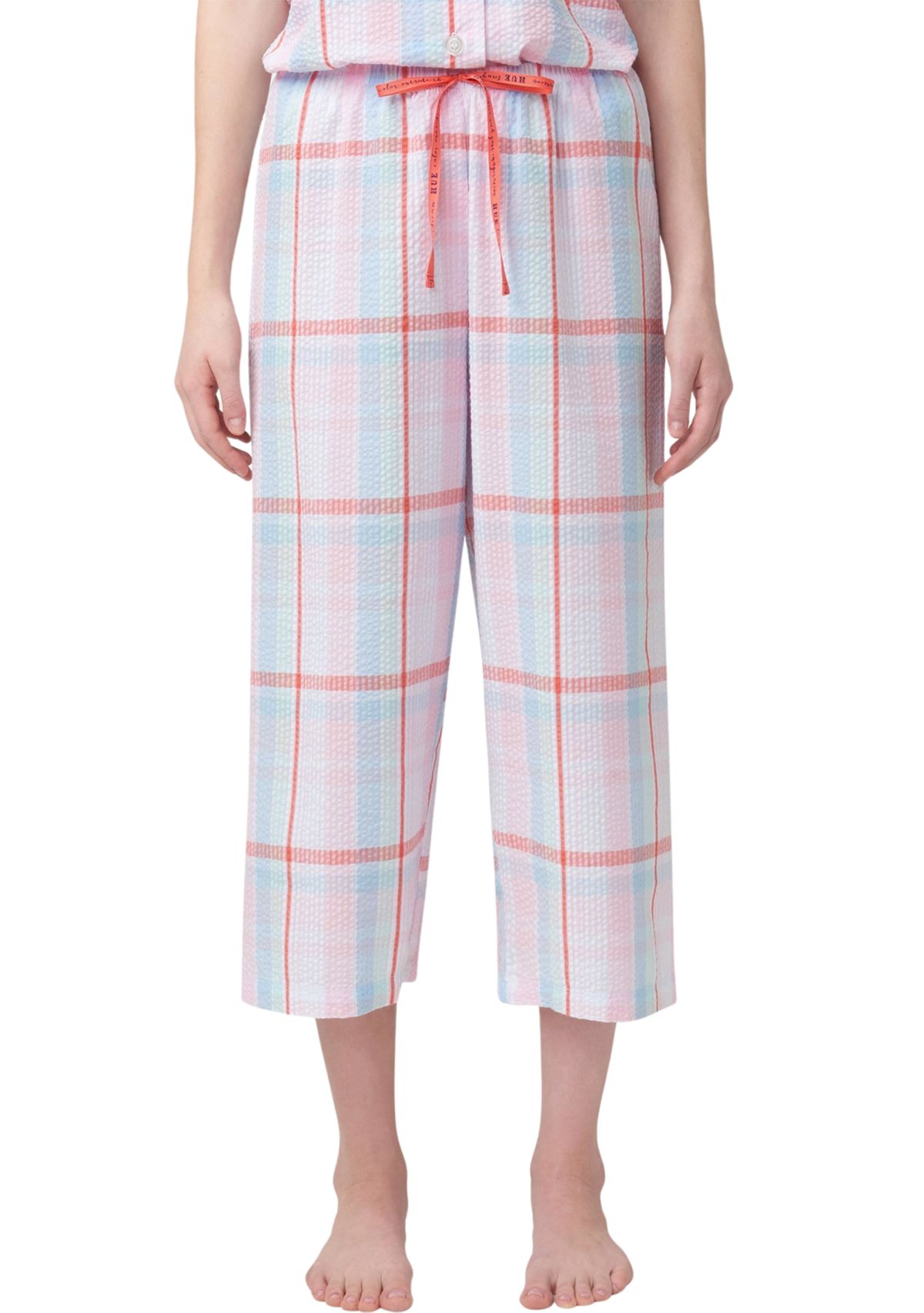 Womens Seersucker Capri Pajama Pants