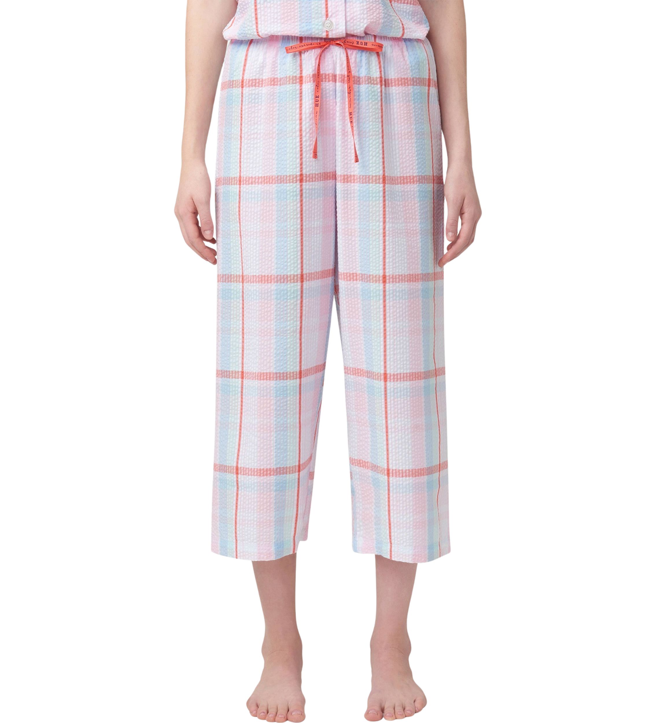 Womens Seersucker Capri Pajama Pants