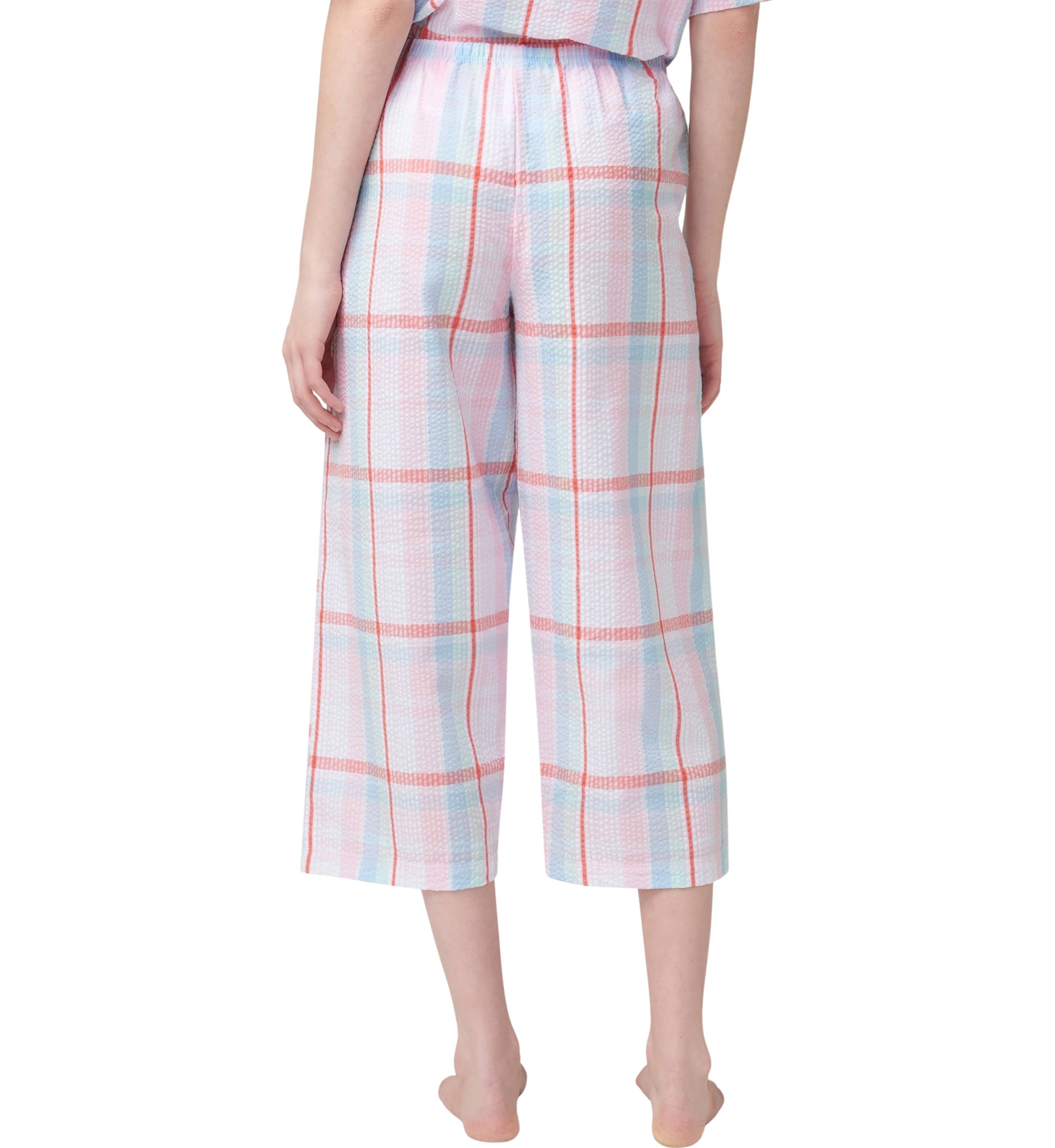 Womens Seersucker Capri Pajama Pants