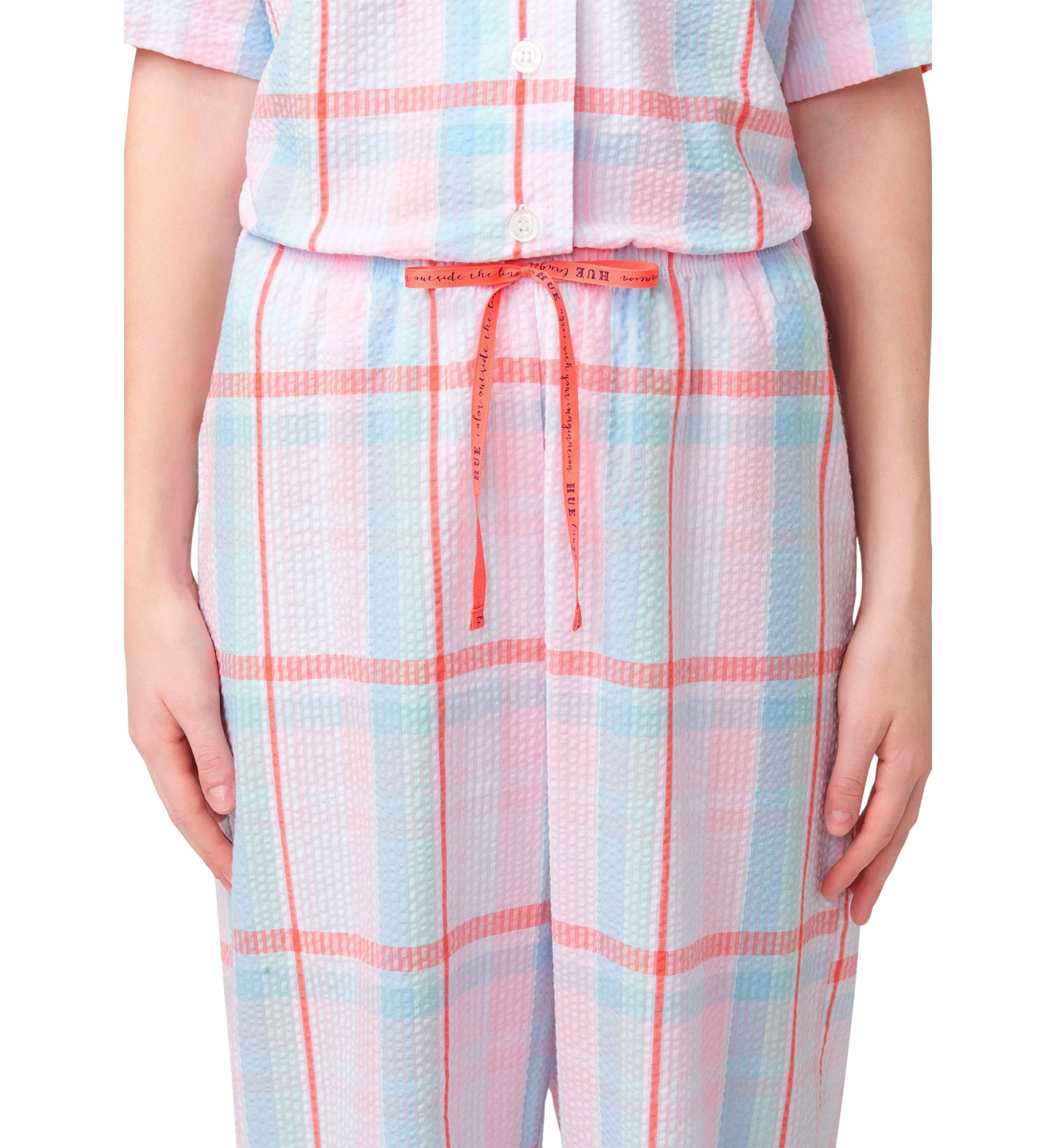 Womens Seersucker Capri Pajama Pants