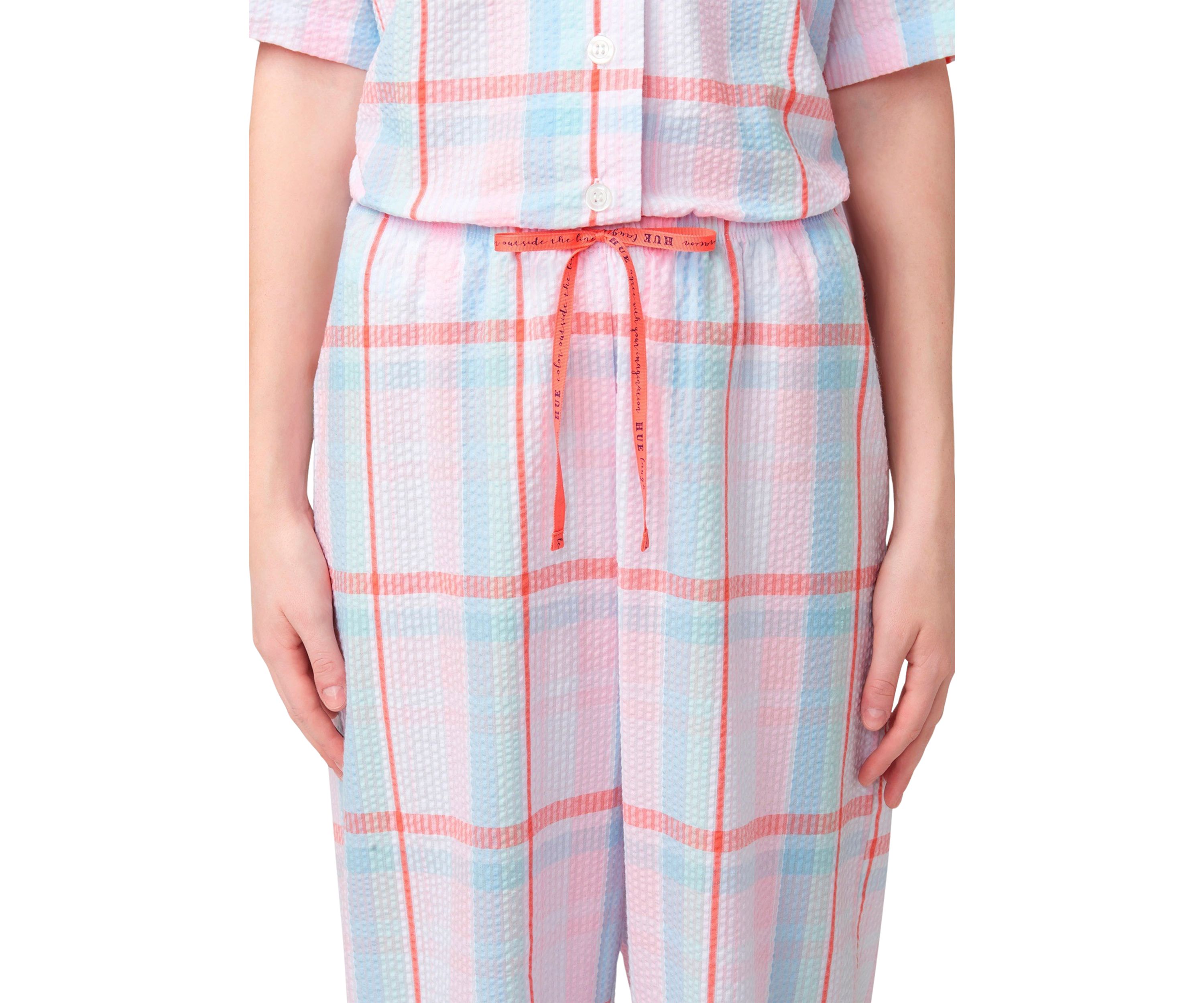 Womens Seersucker Capri Pajama Pants