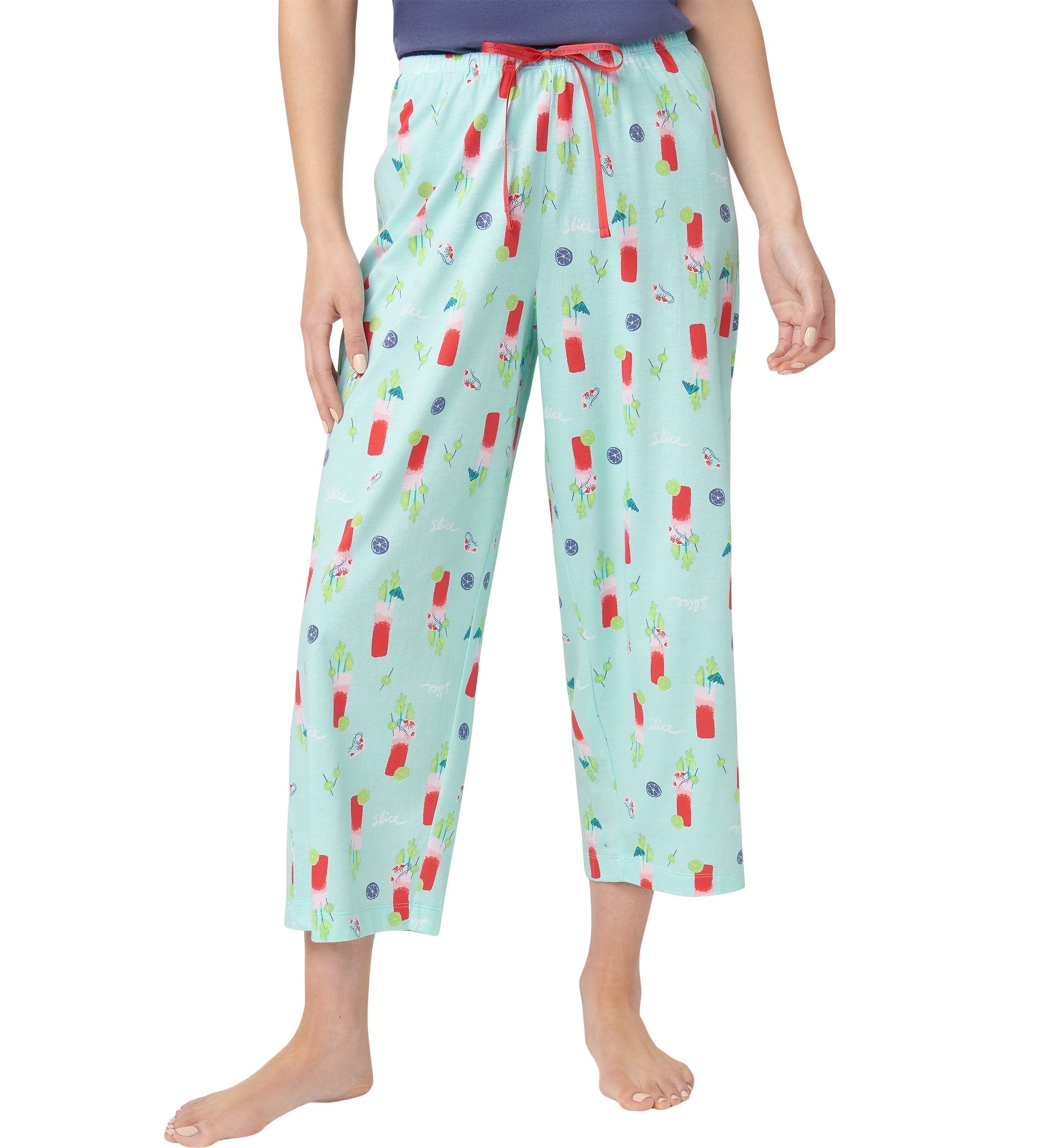Womens Printed Capri Pajama Pants