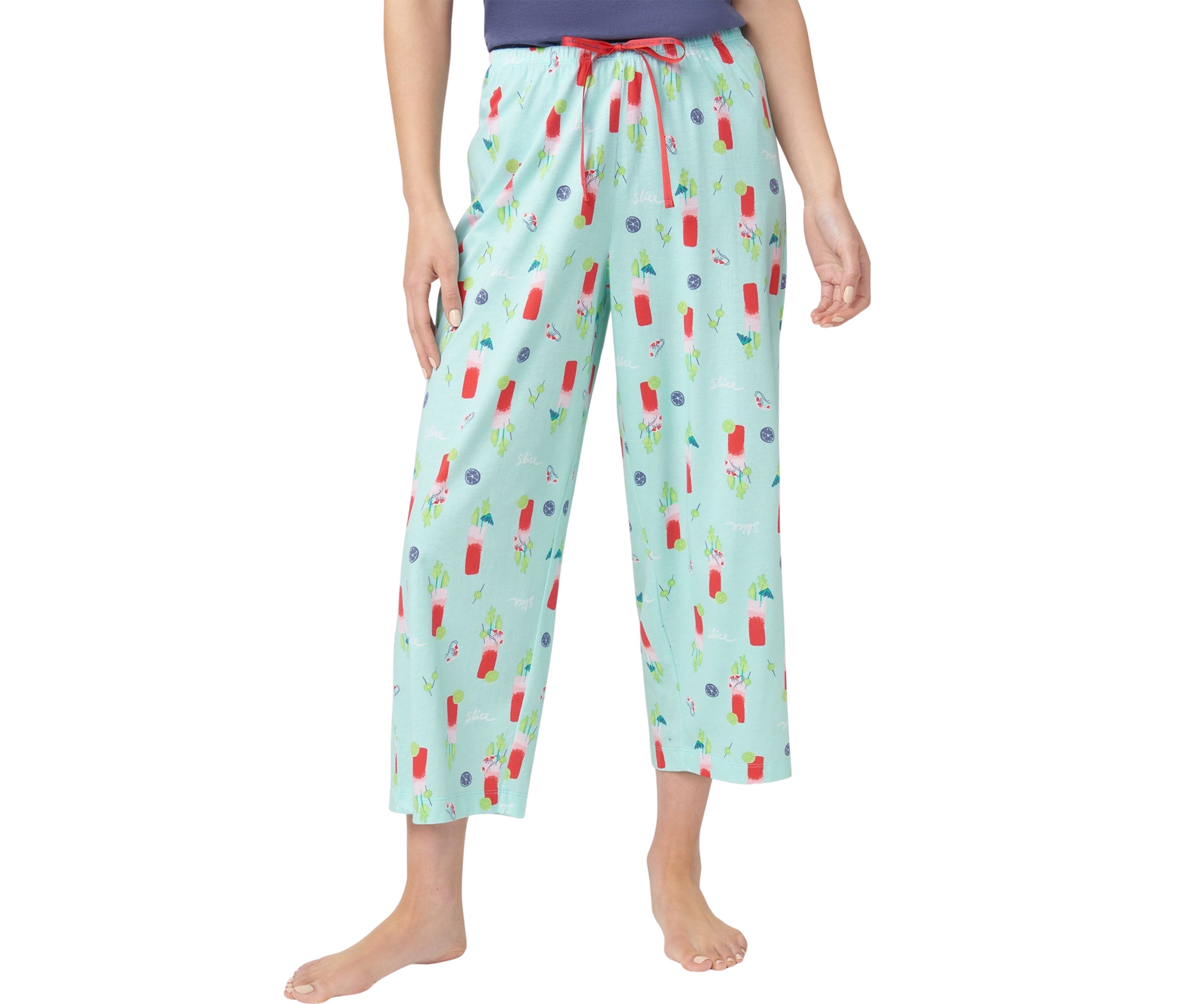 Womens Printed Capri Pajama Pants