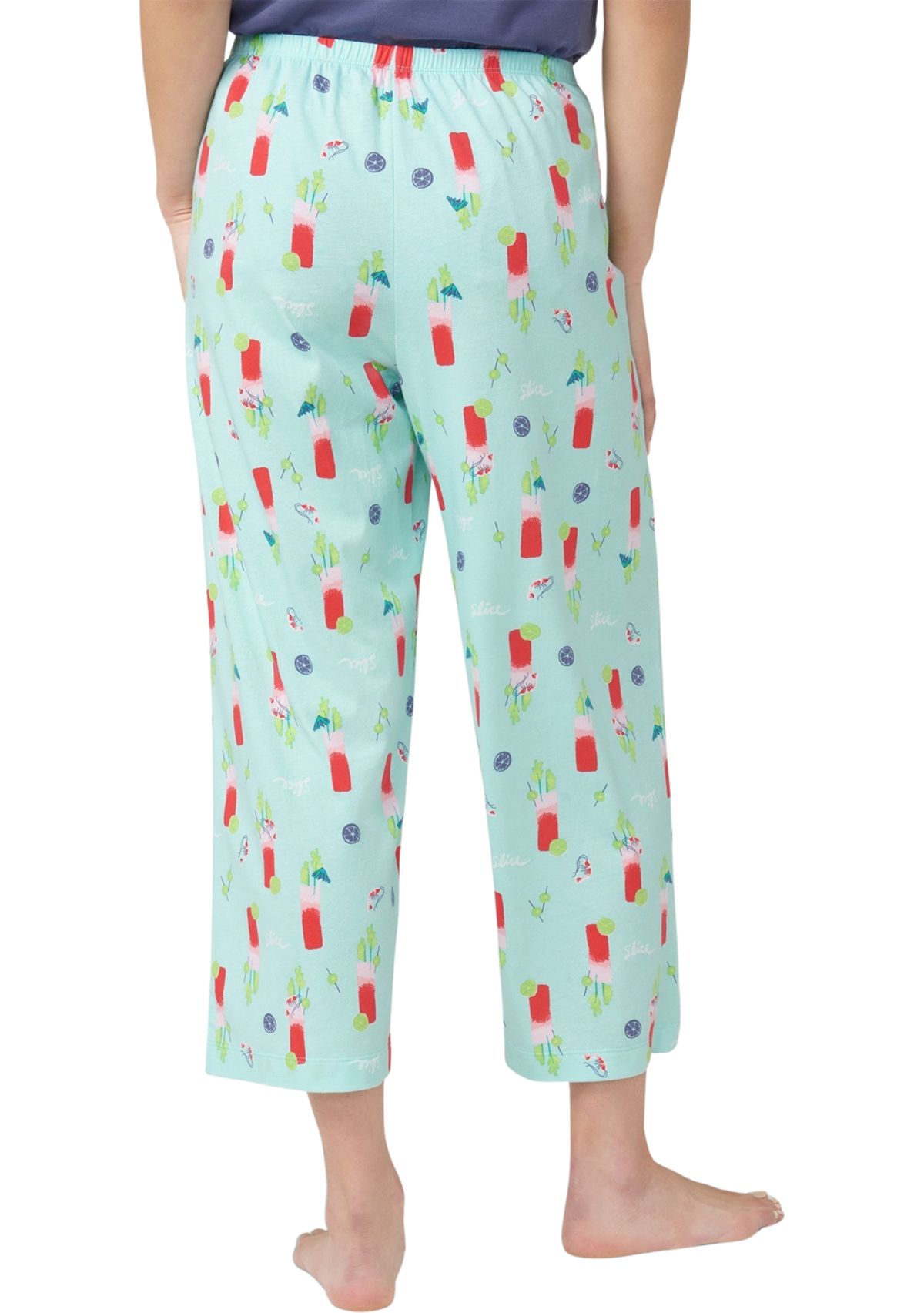Womens Printed Capri Pajama Pants