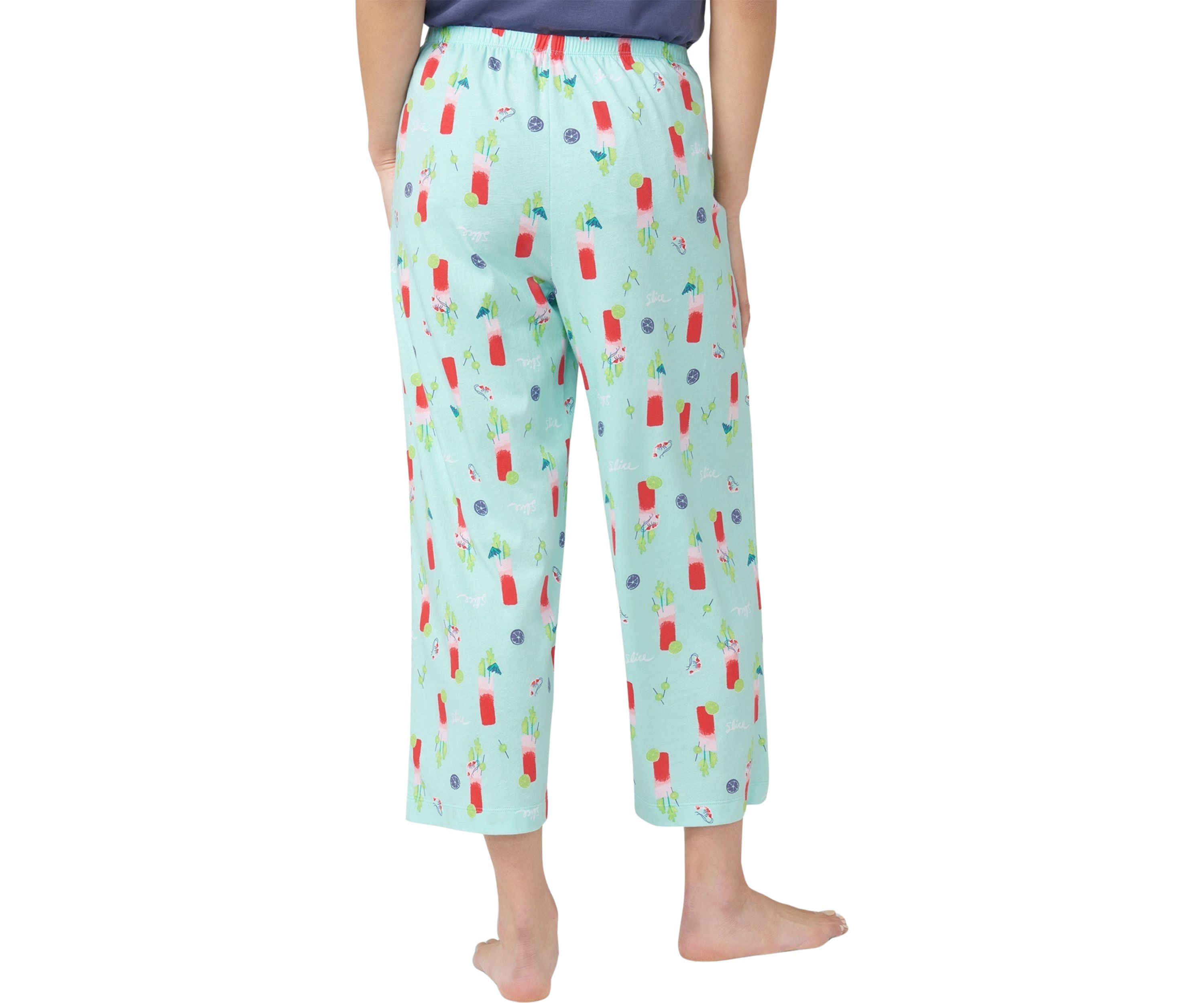 Womens Printed Capri Pajama Pants