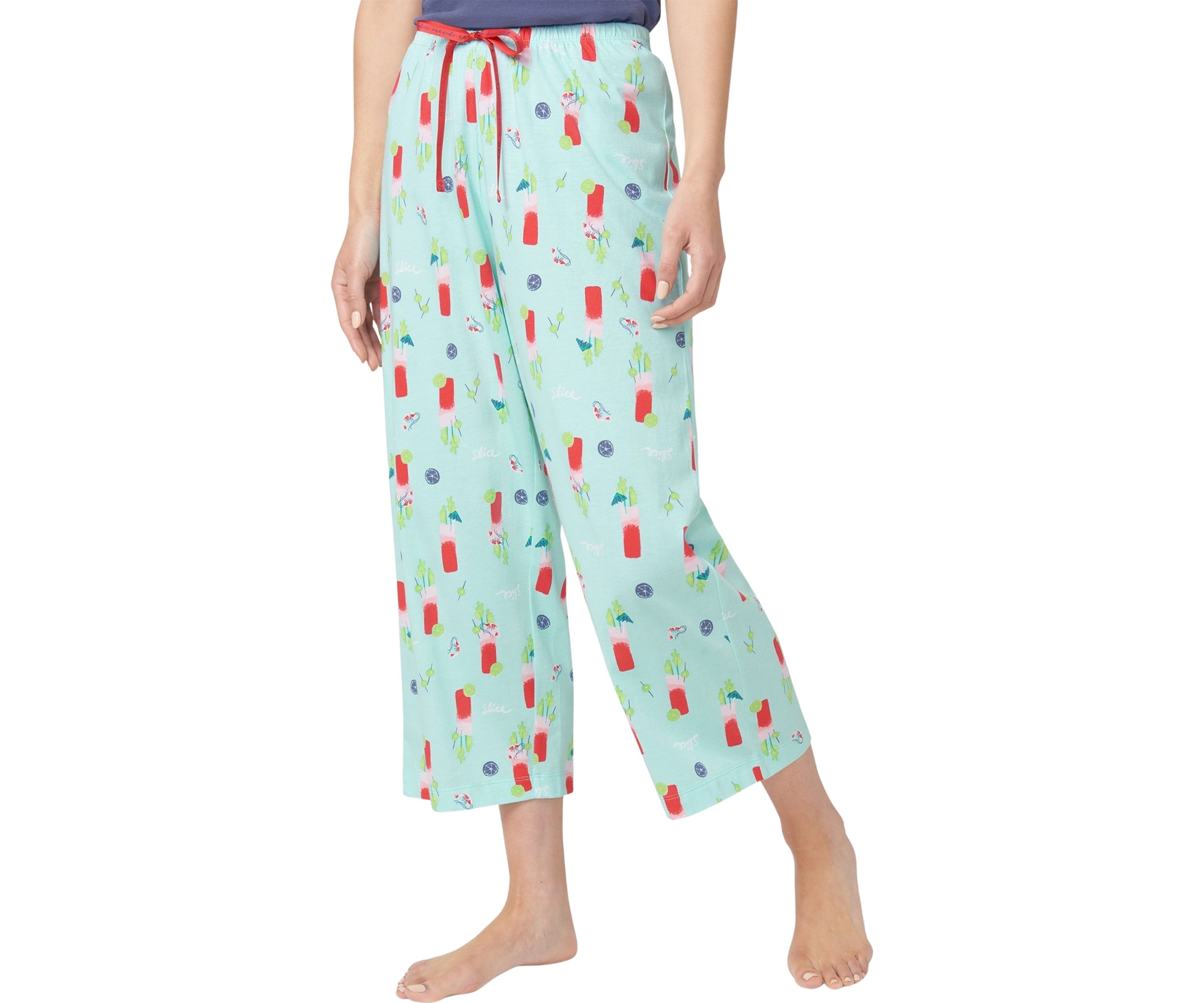 Womens Printed Capri Pajama Pants