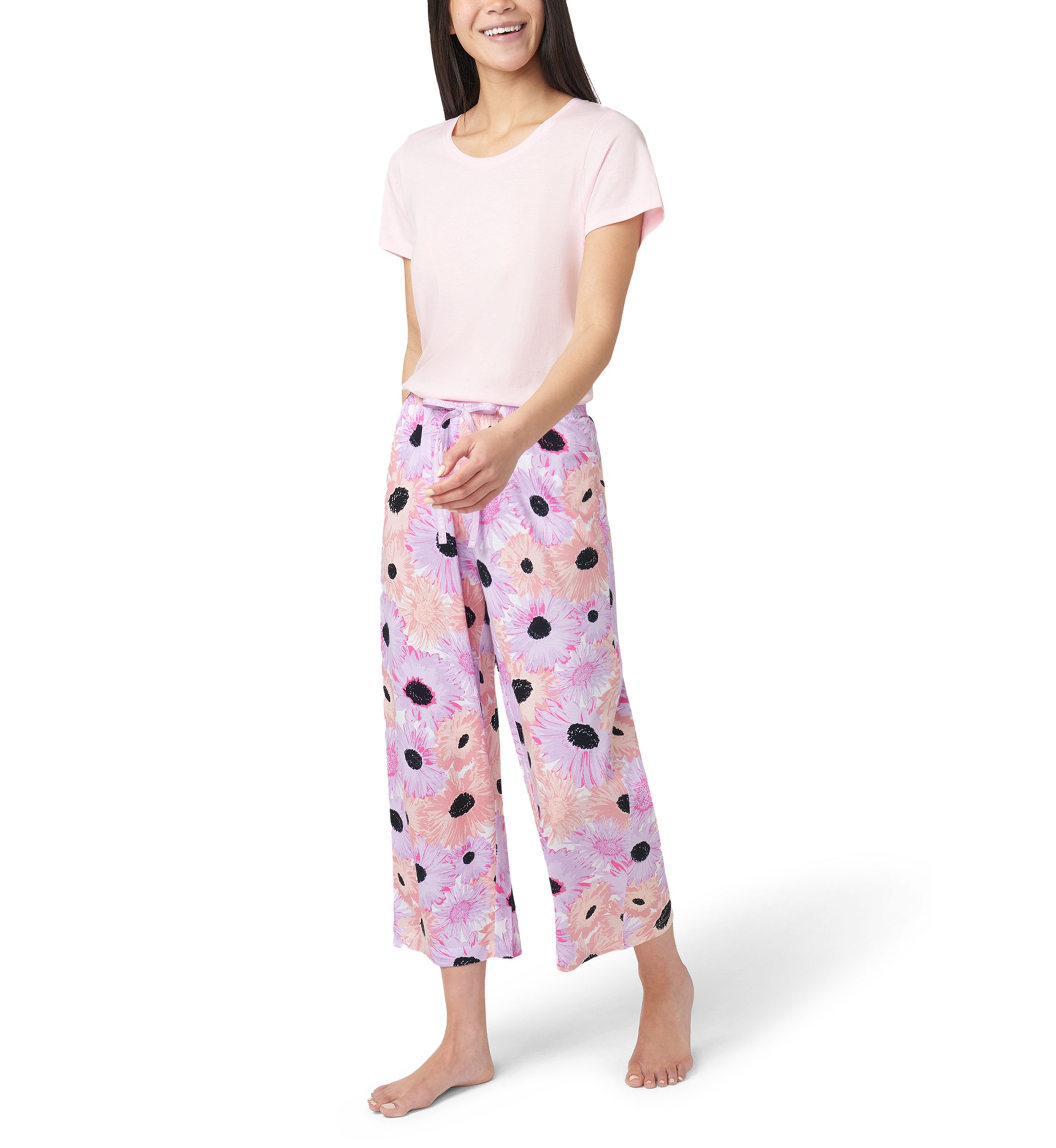 Daisy Delight Printed Capri Pajama Pants