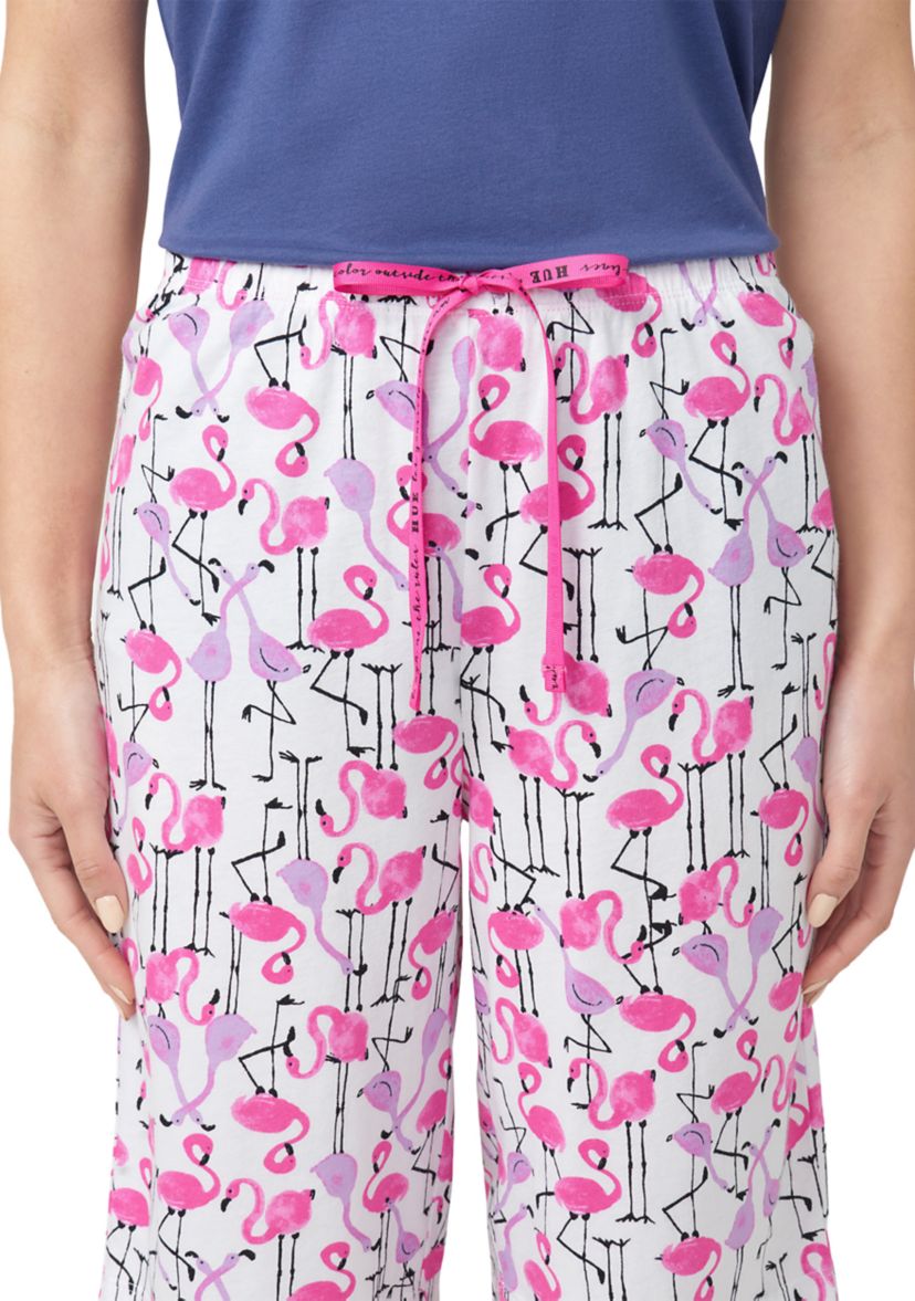 Flamingo Strut Printed Bermuda Pajama Shorts