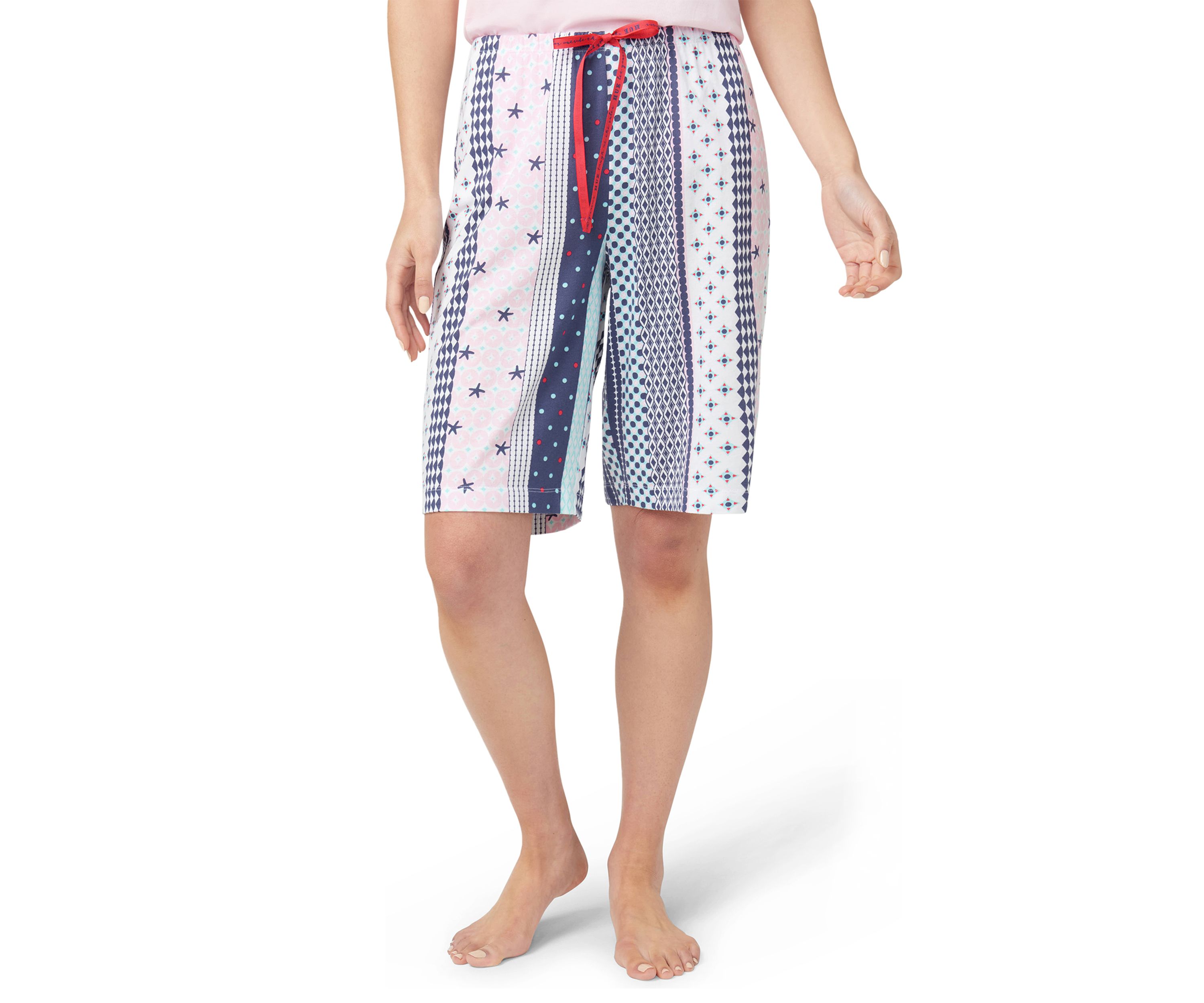 Womens Seaside Stripe Bermuda Sleep Shorts