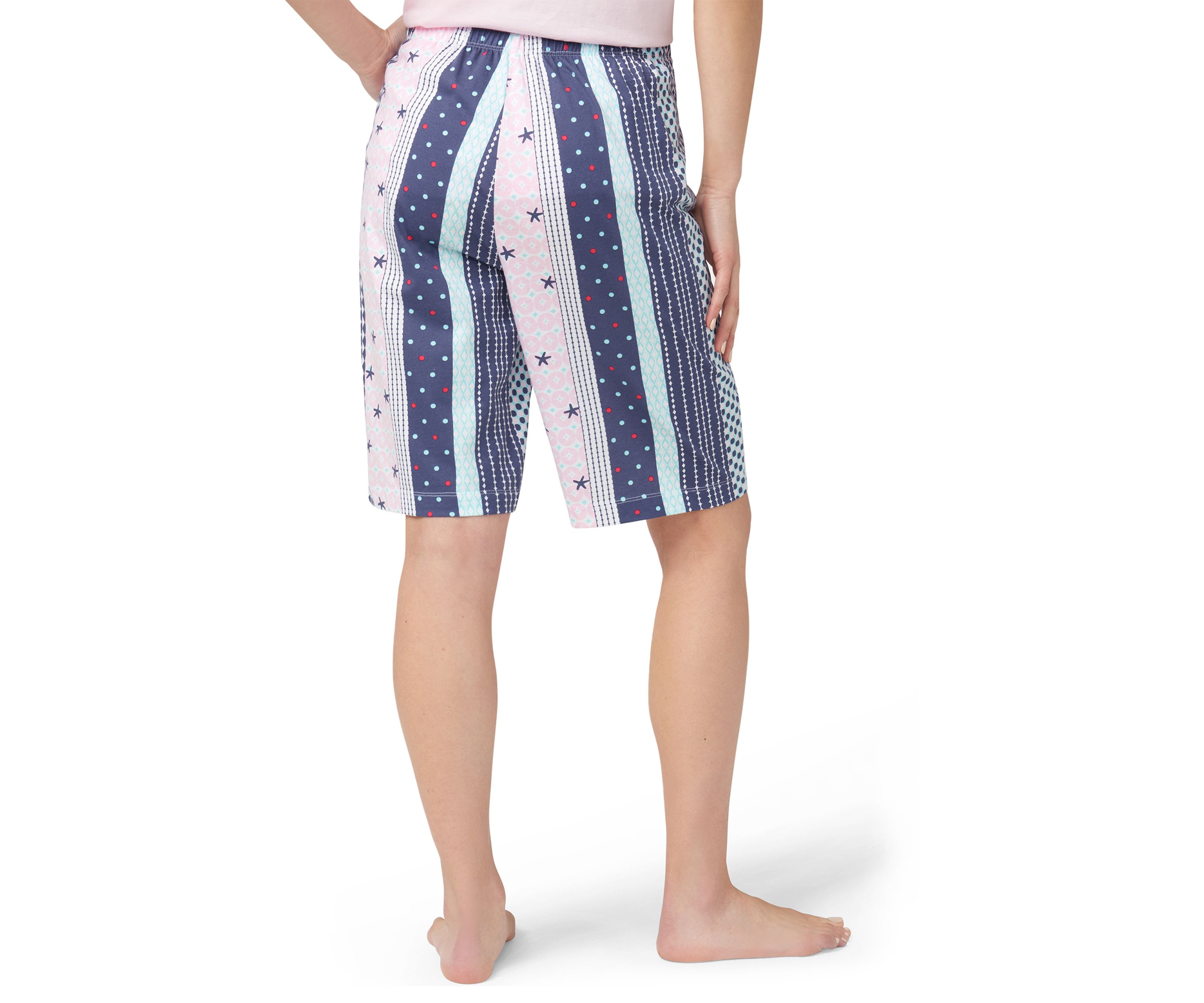 Womens Seaside Stripe Bermuda Sleep Shorts