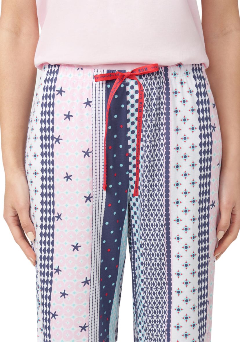 Womens Seaside Stripe Bermuda Sleep Shorts