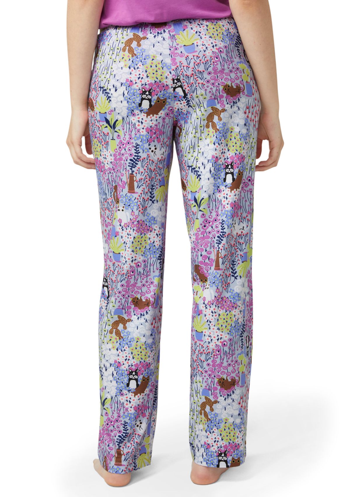Womens Garden Gato y Perro Pajama Pants
