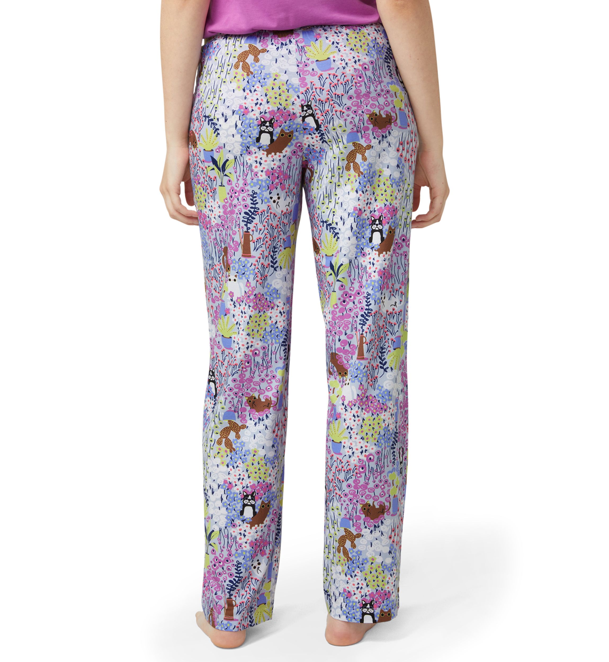 Womens Garden Gato y Perro Pajama Pants
