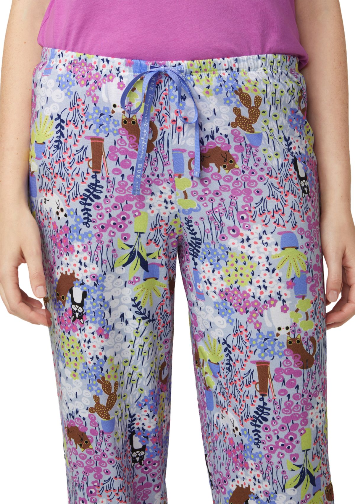 Womens Garden Gato y Perro Pajama Pants