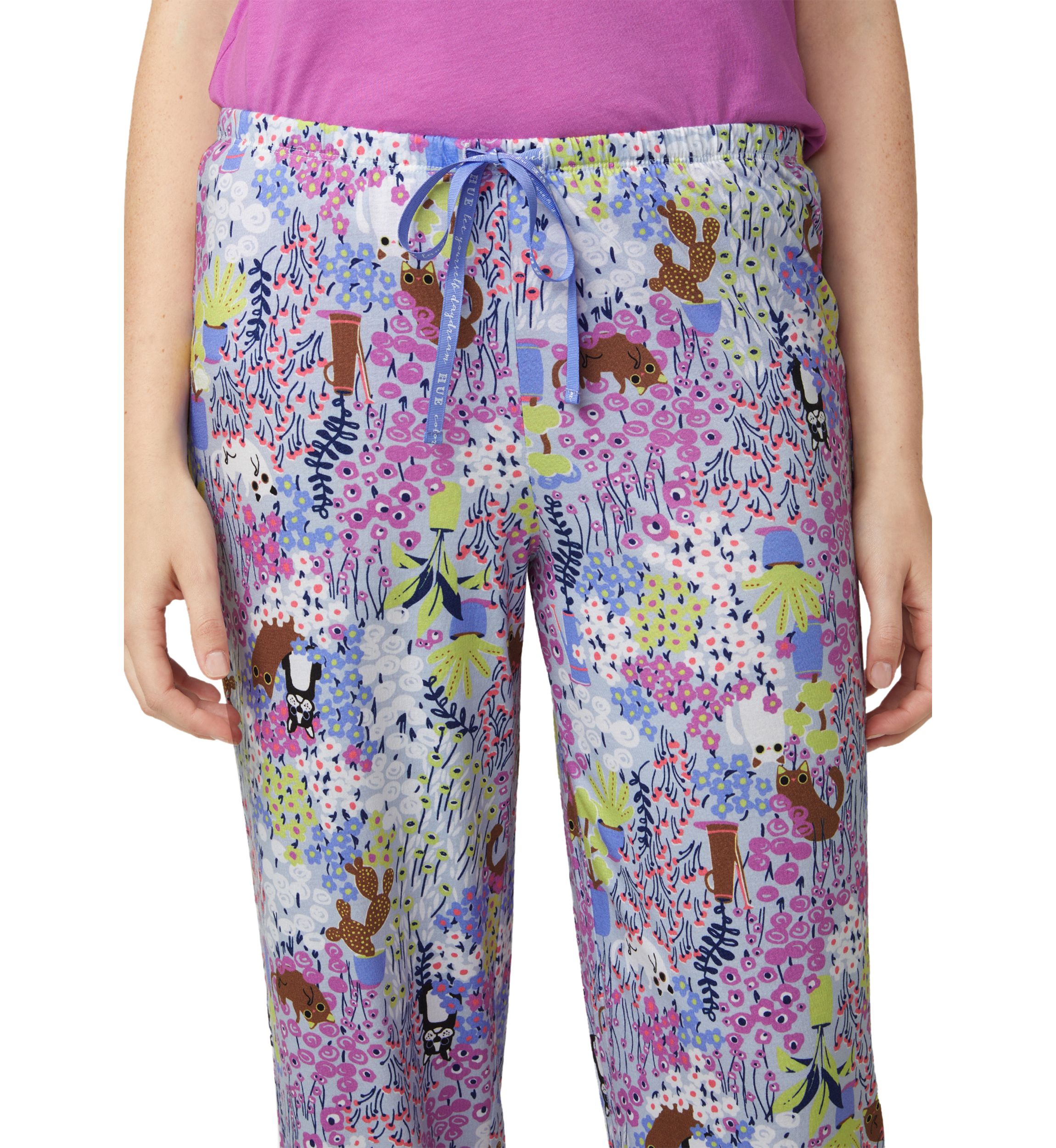Womens Garden Gato y Perro Pajama Pants