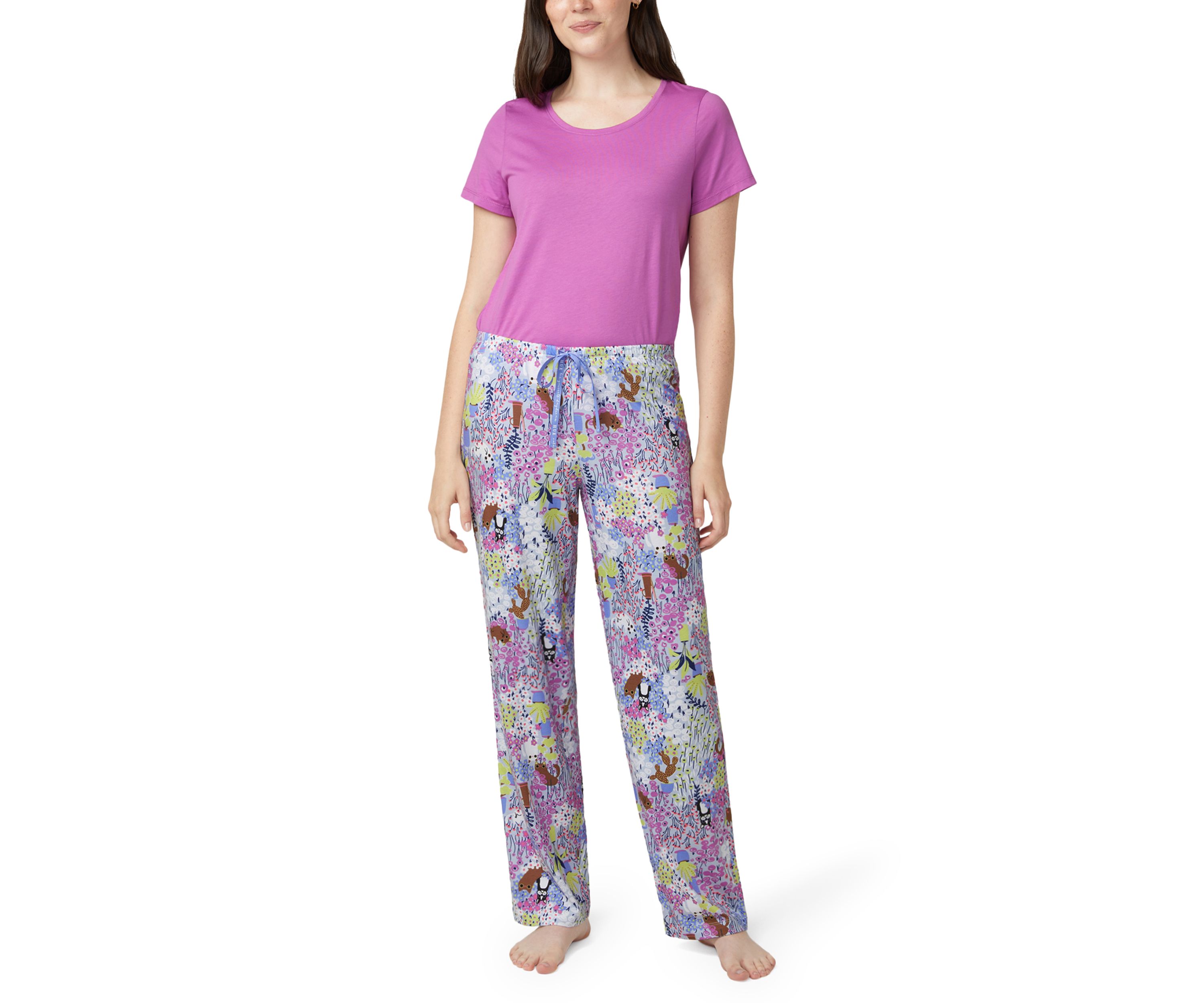 Womens Garden Gato y Perro Pajama Pants