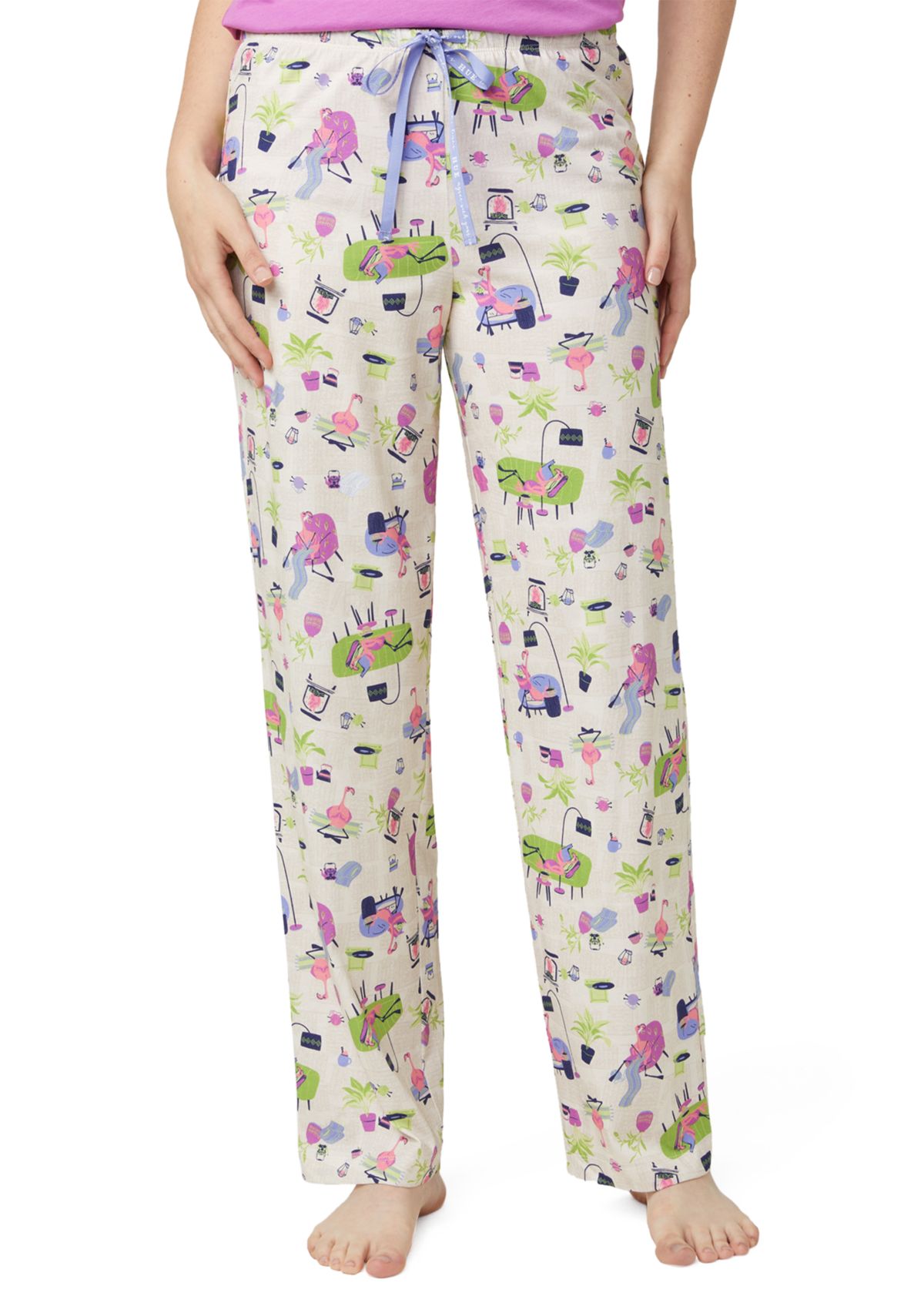 Lounging Flamingos Long Pajama Pants