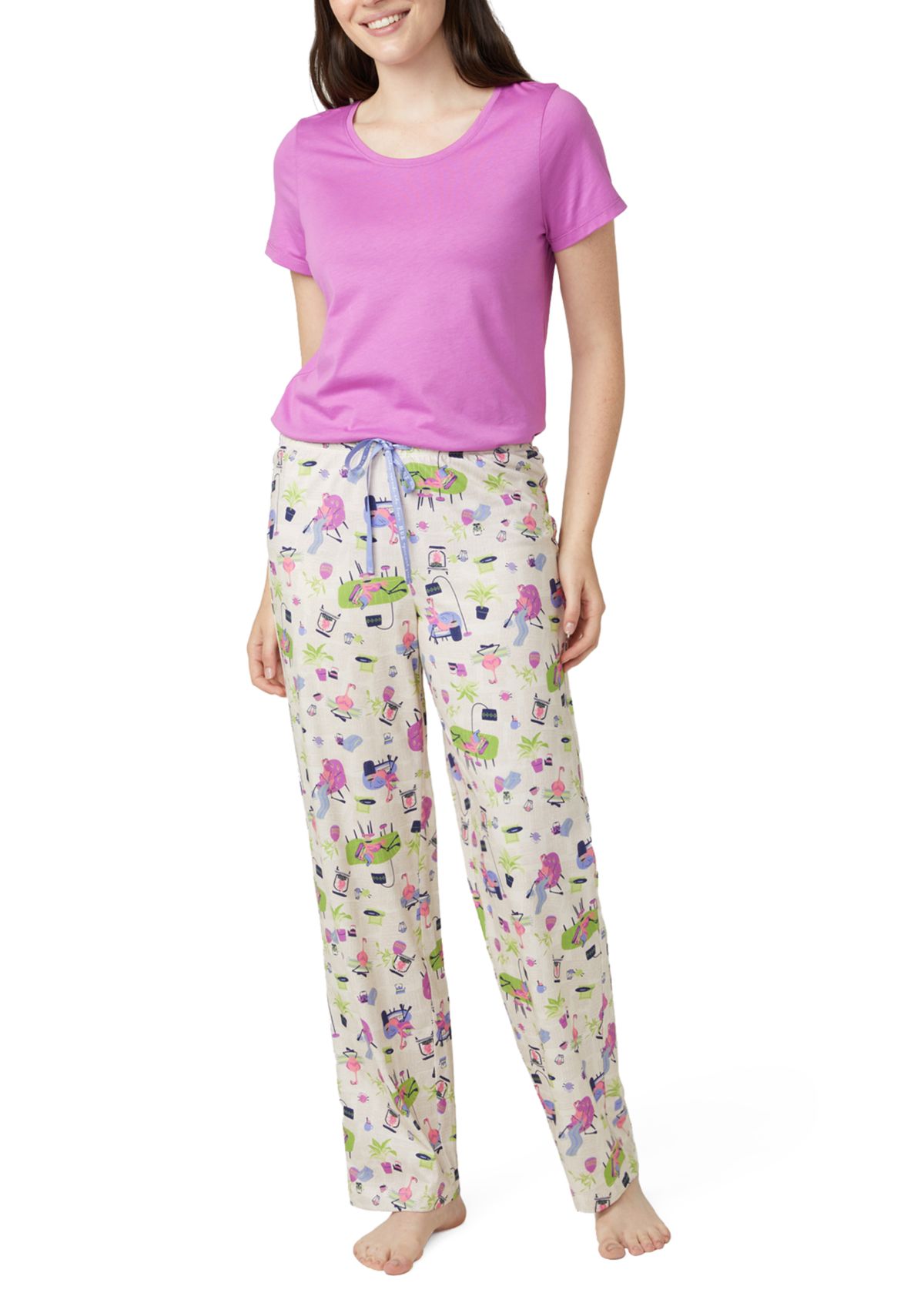 Lounging Flamingos Long Pajama Pants