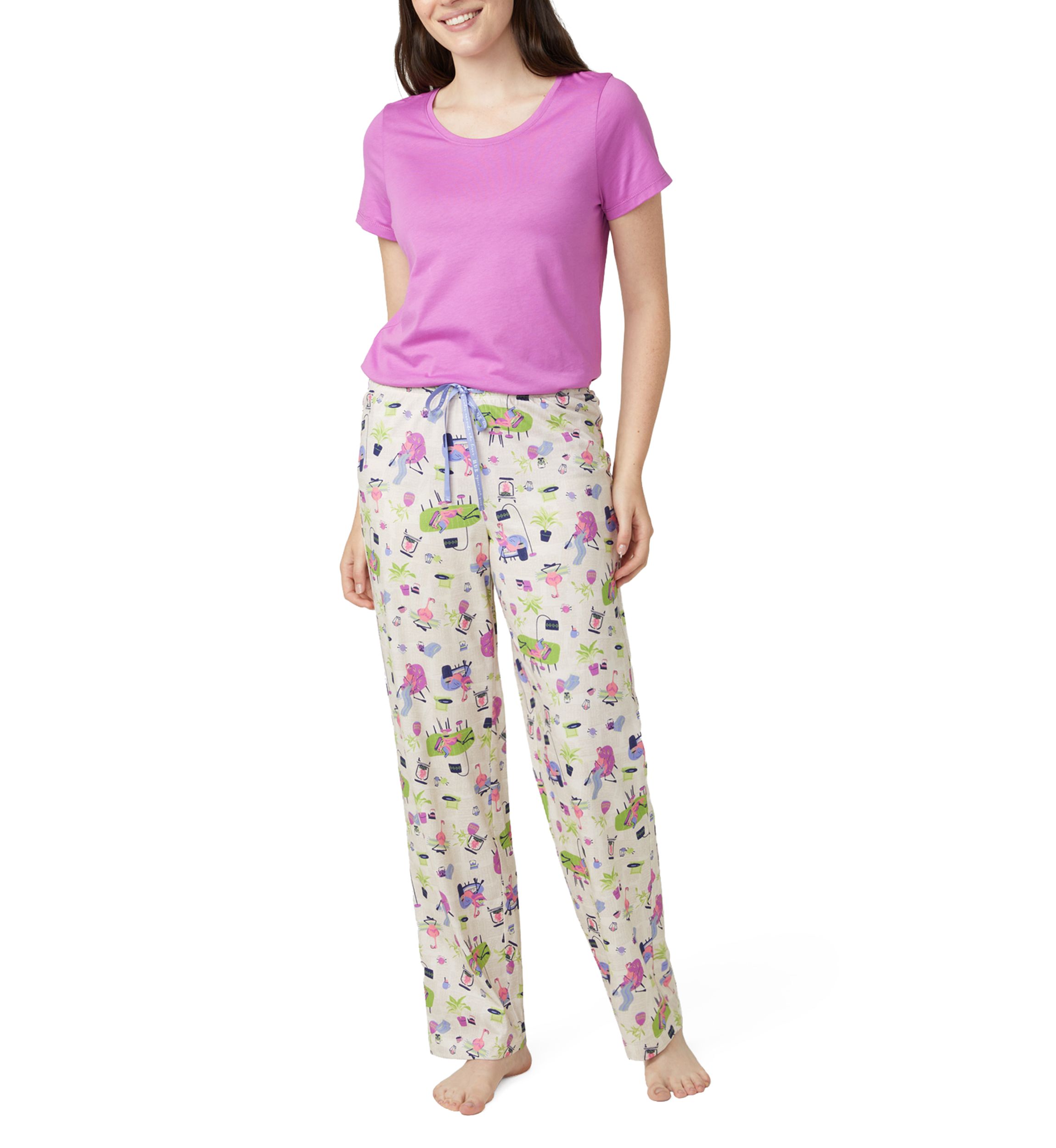Lounging Flamingos Long Pajama Pants