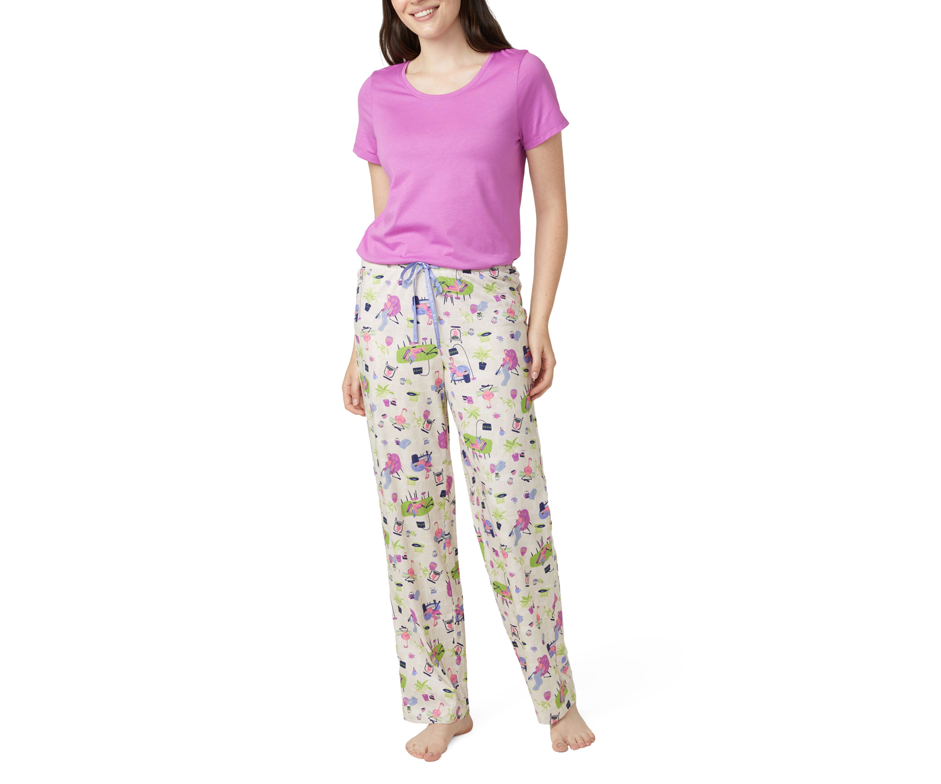 Lounging Flamingos Long Pajama Pants