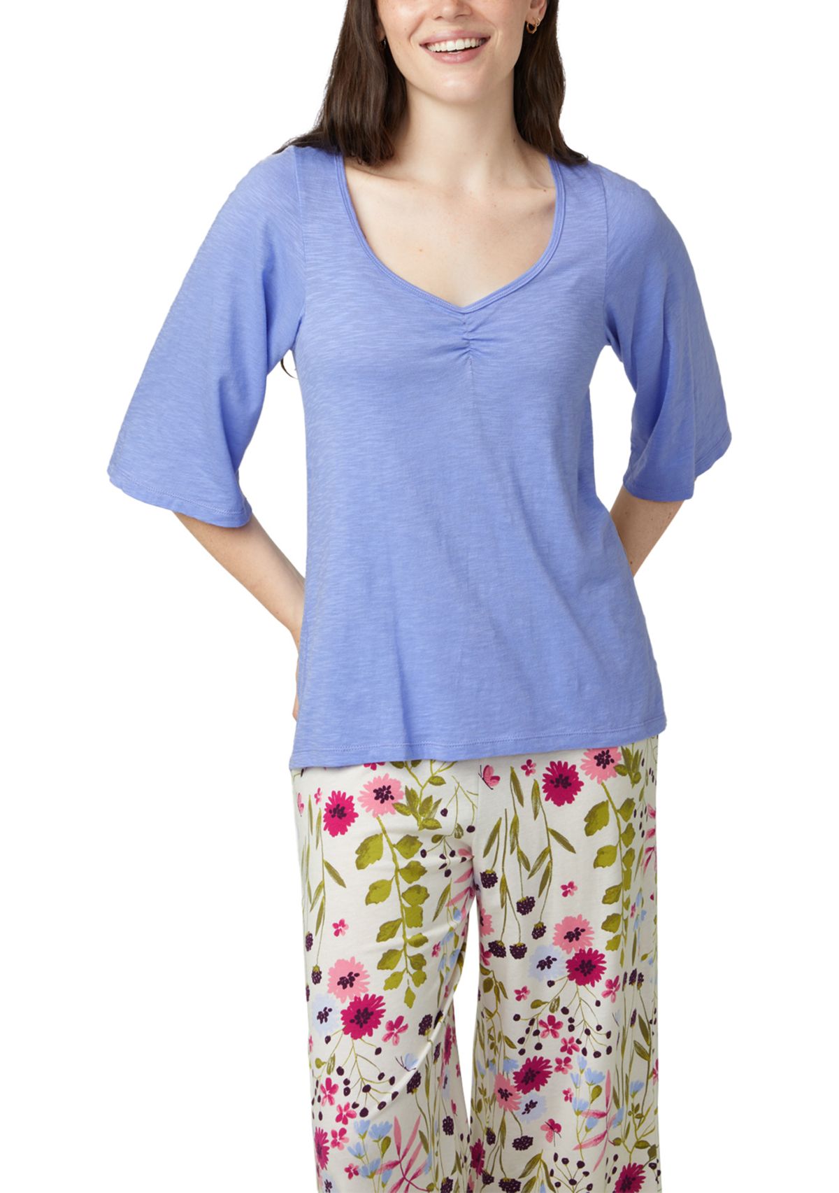 Shirred Bell Sleeve PJ Tee