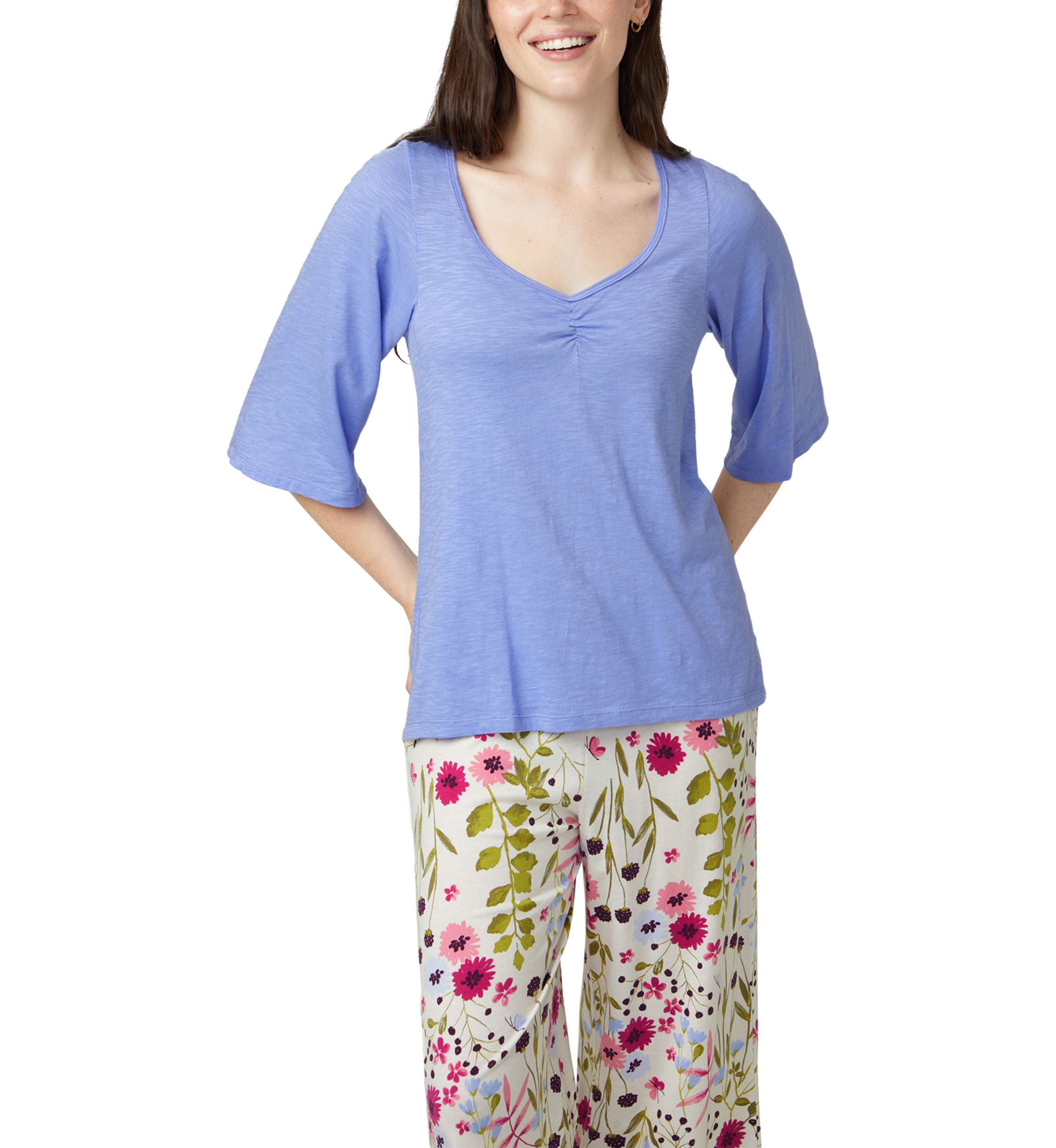 Shirred Bell Sleeve PJ Tee