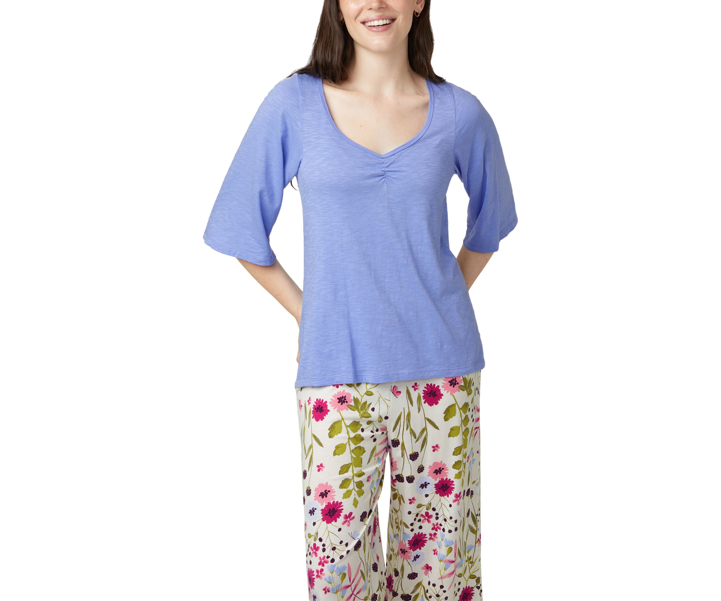 Shirred Bell Sleeve PJ Tee