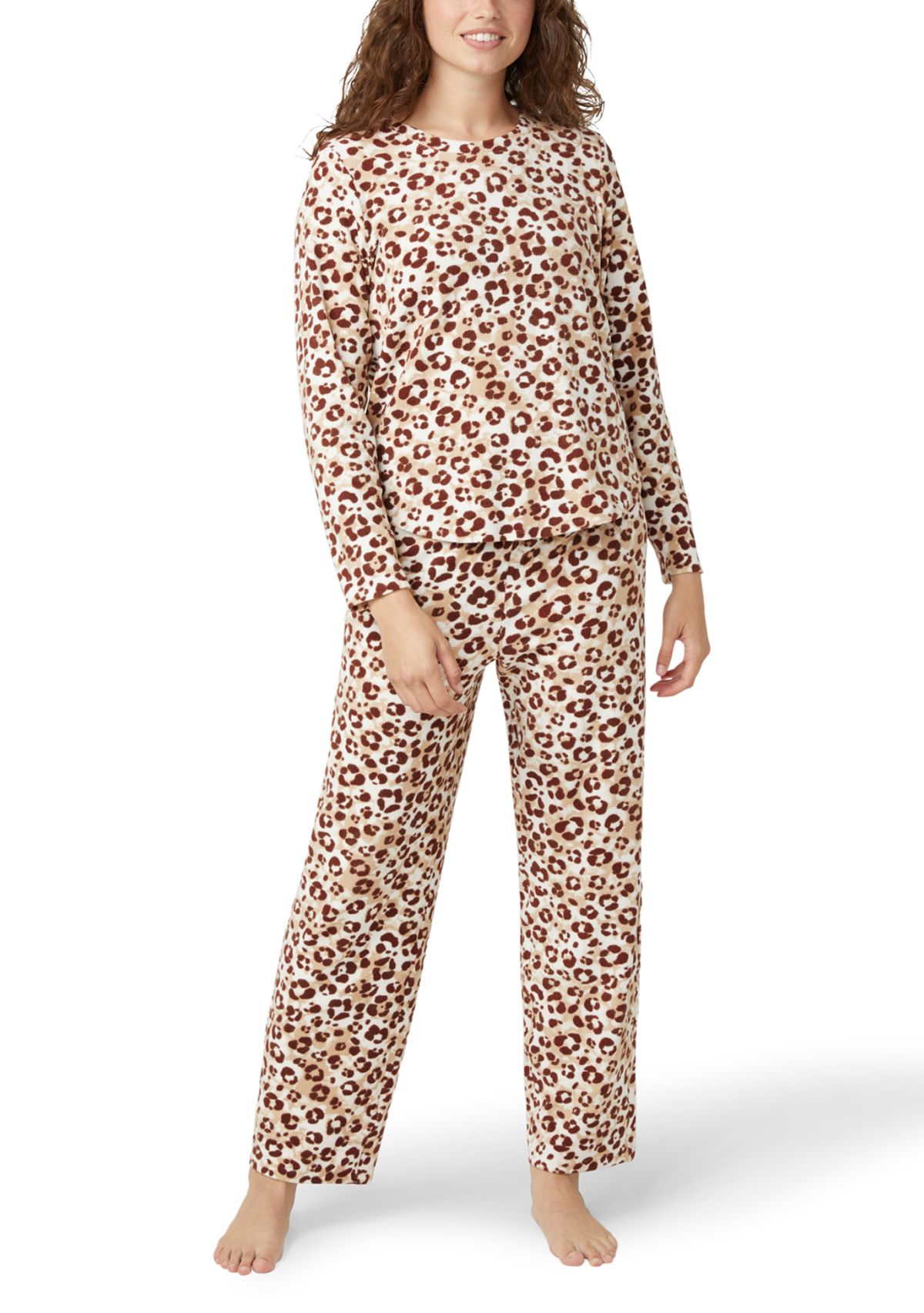 Womens Waffle Fleece PJ Set