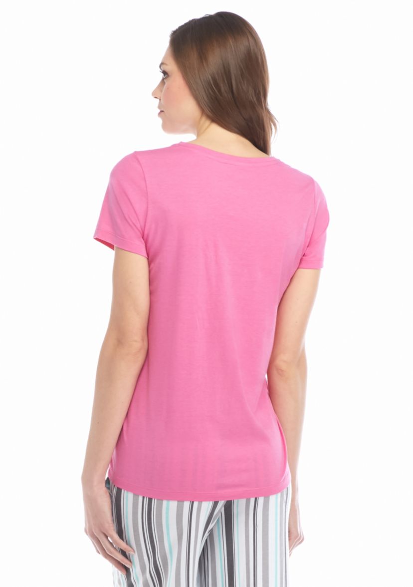 Womens Sleepwell Solid Short Sleeve V-neck T-Shirt with Temperature Regulating Technology