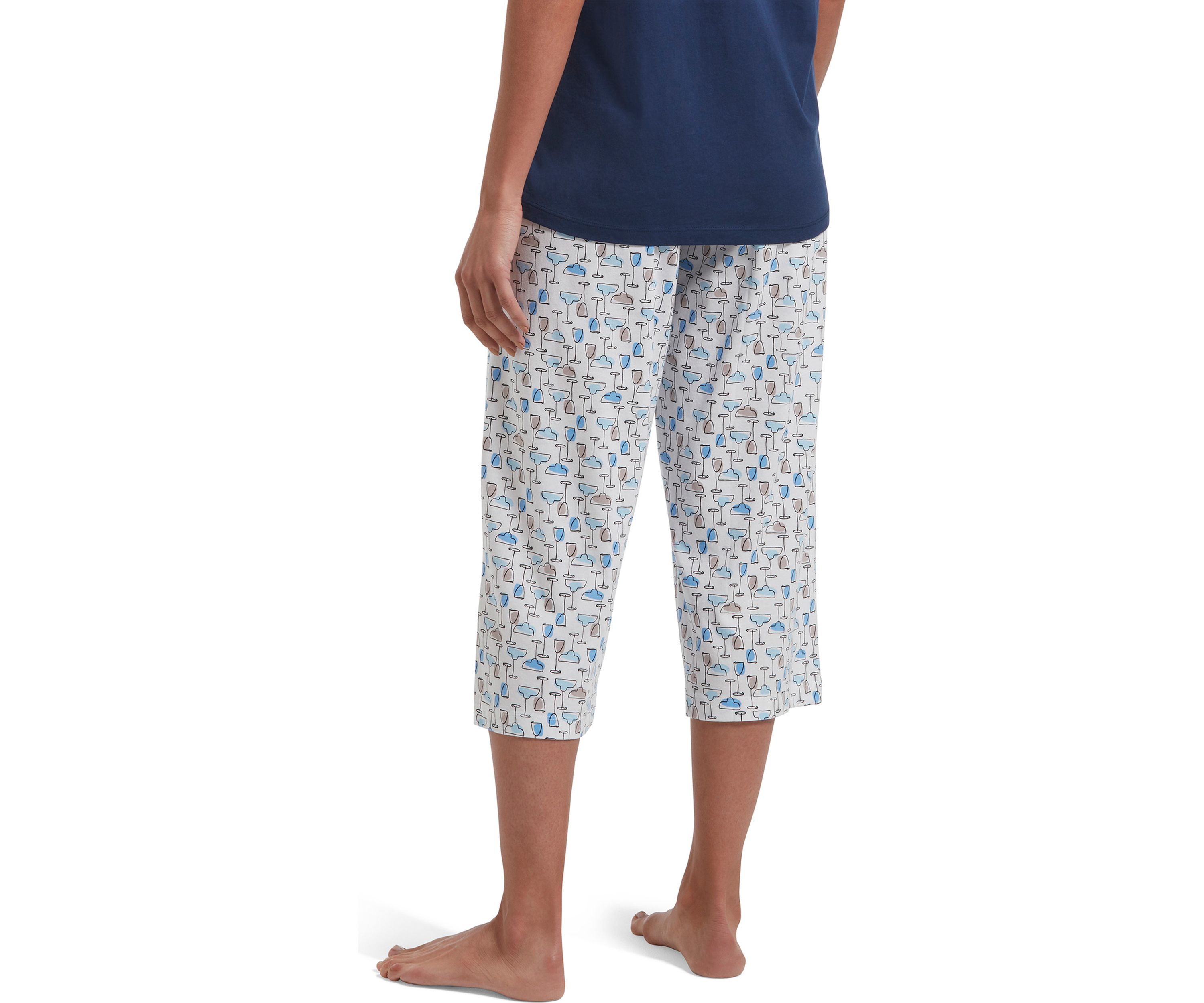   Womens Sleepwell Printed Knit Capri Pajama Pants Made with Temperature Regulating Technology