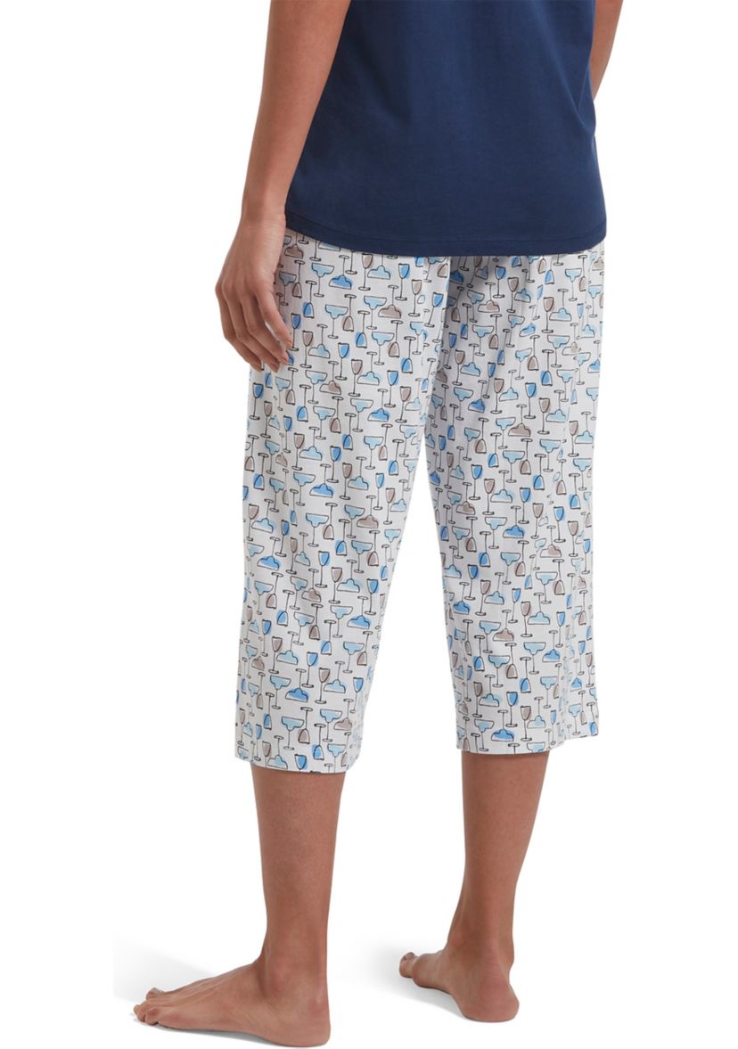   Womens Sleepwell Printed Knit Capri Pajama Pants Made with Temperature Regulating Technology