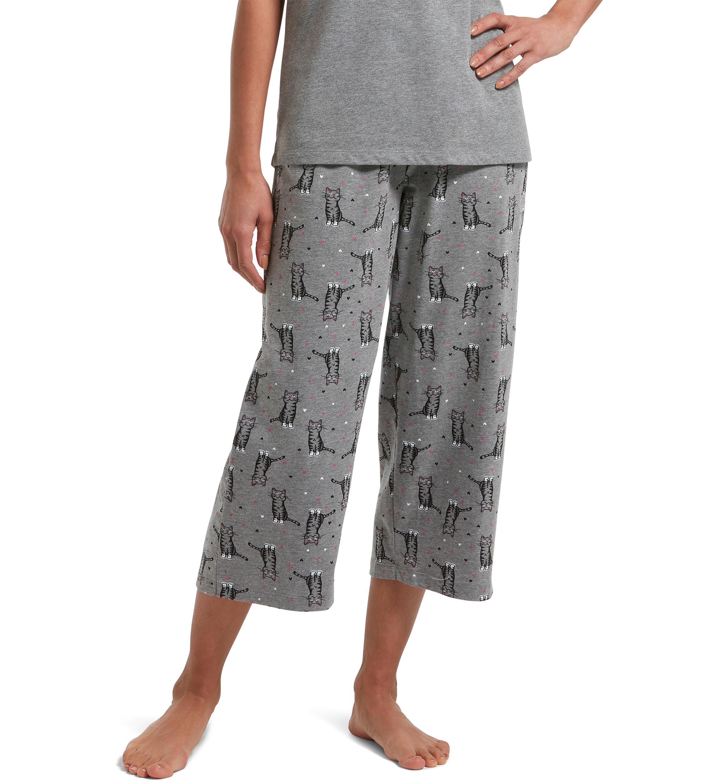 Womens Sleepwell Printed Knit Capri Pajama Pants Made with Temperature Regulating Technology 