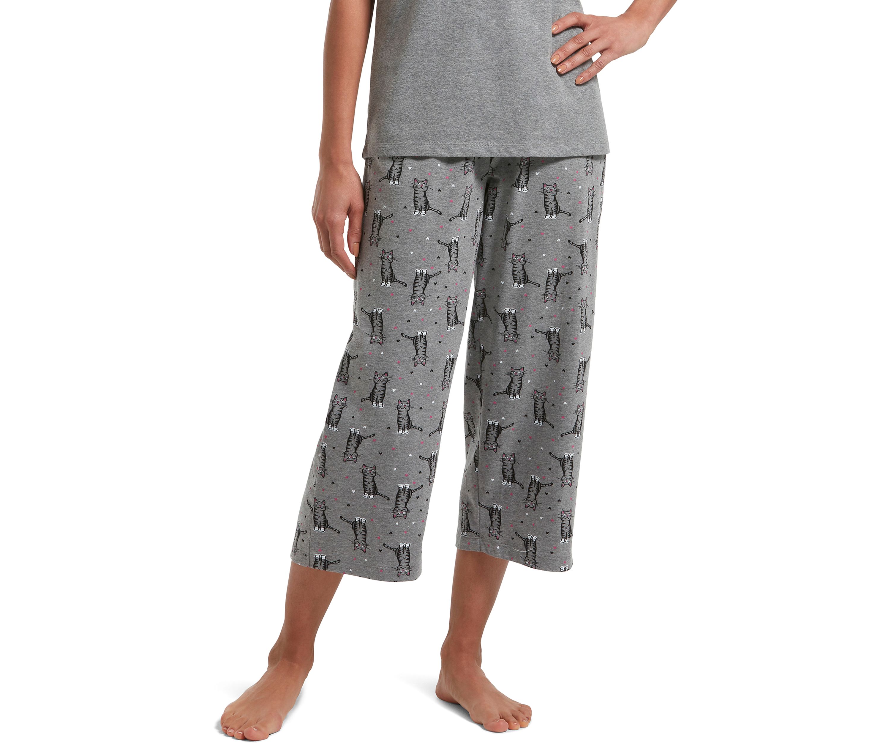 Womens Sleepwell Printed Knit Capri Pajama Pants Made with Temperature Regulating Technology 