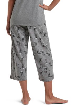 Women's Sleepwell Printed Knit Capri Pajama Pant Made with Temperature  Regulating Technology