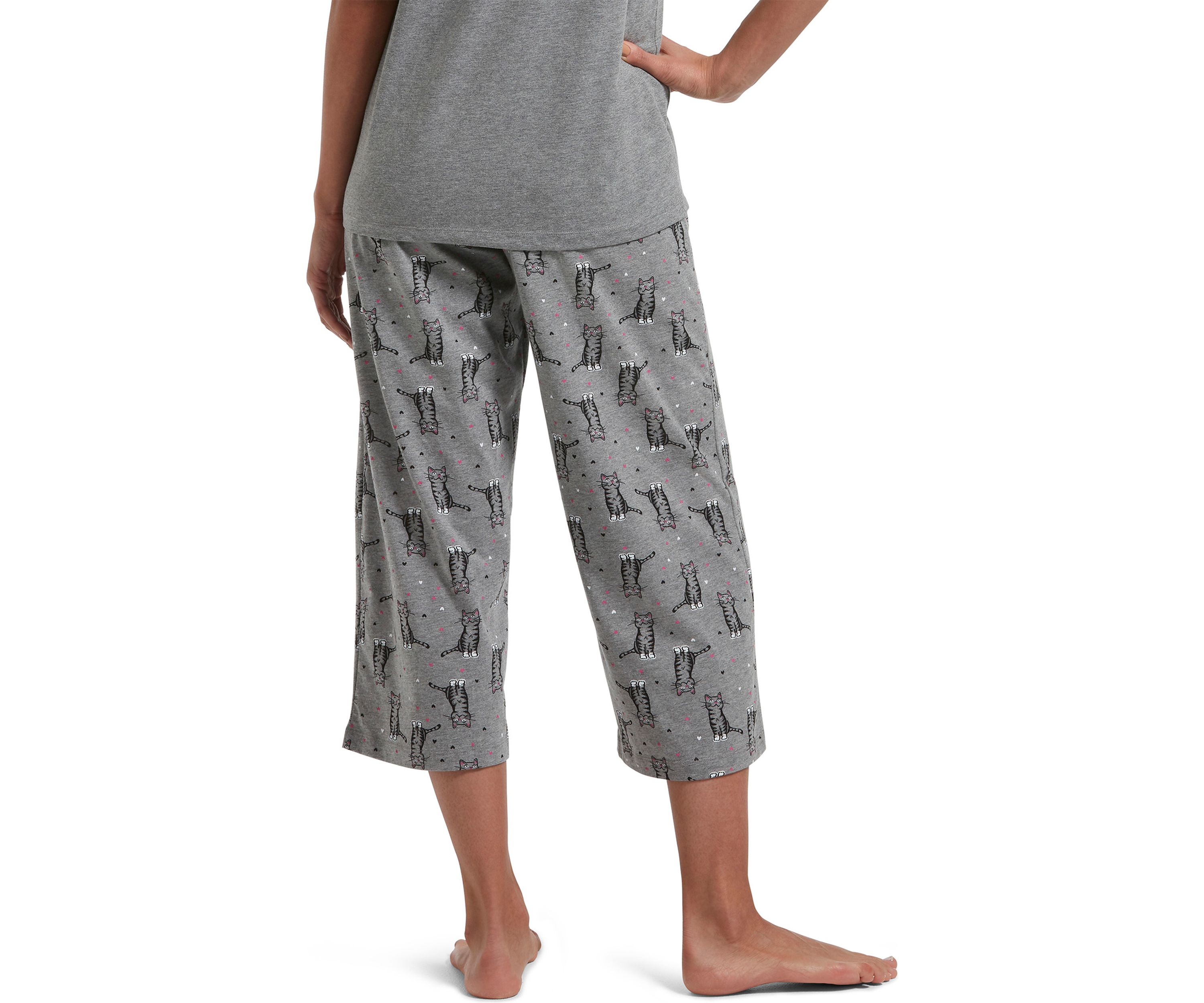 Womens Sleepwell Printed Knit Capri Pajama Pants Made with Temperature Regulating Technology 
