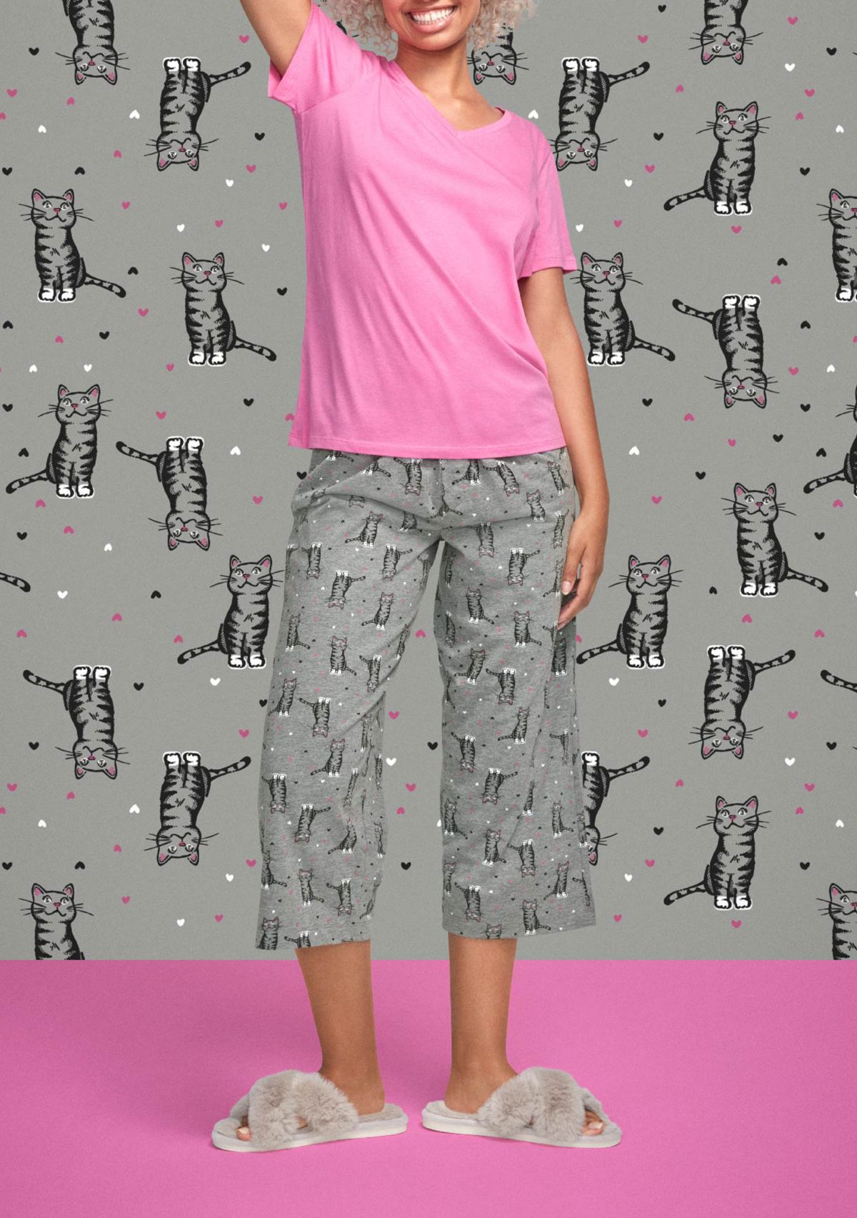 Womens Sleepwell Printed Knit Capri Pajama Pants Made with Temperature Regulating Technology 