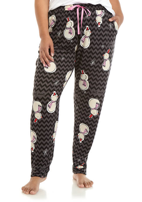 HUE® Plus Size Snowman Temp Pajama Pants | belk