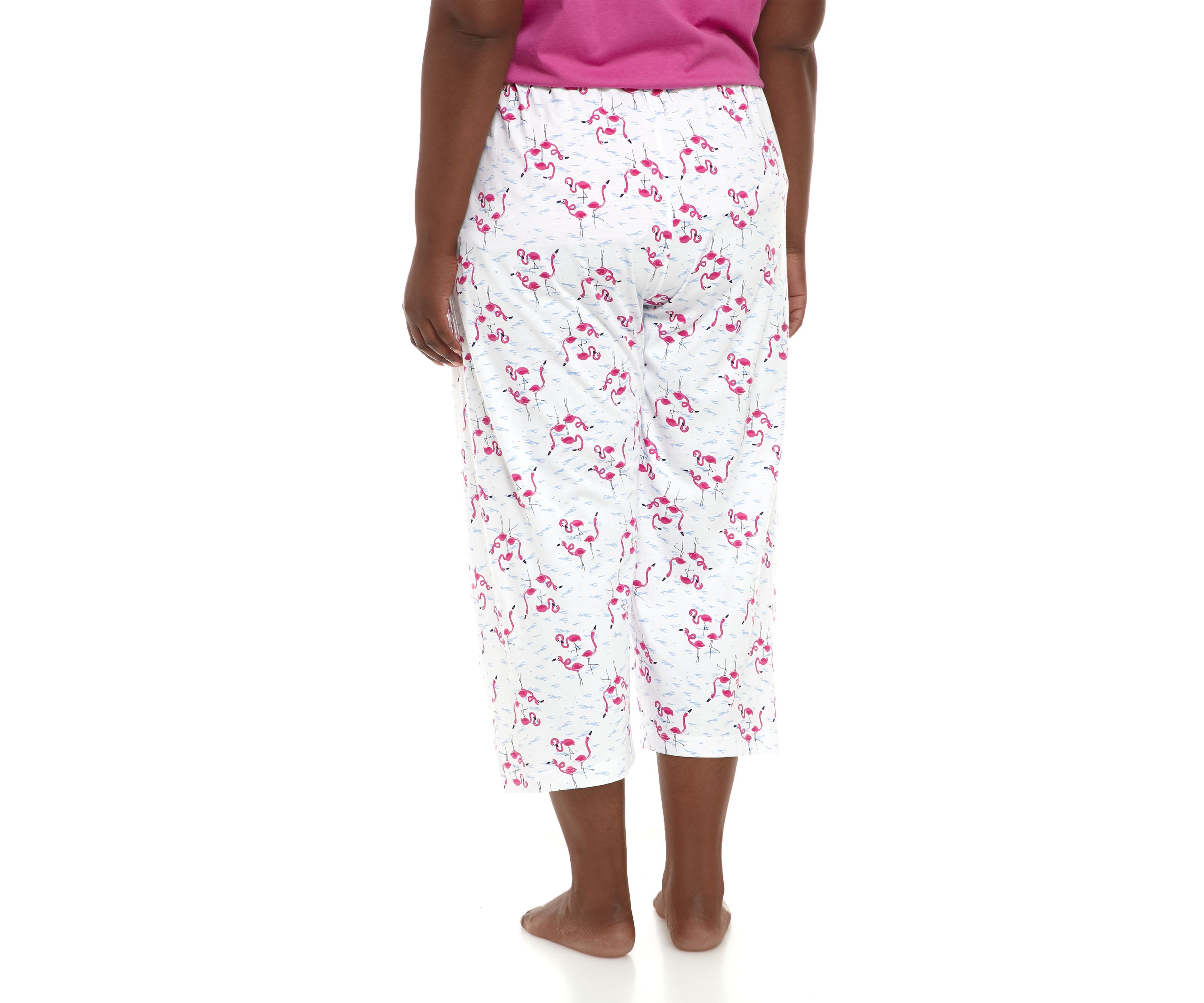 Plus Size Sleepwell Printed Knit Capri Pajama Pants with Temperature Regulating Technology