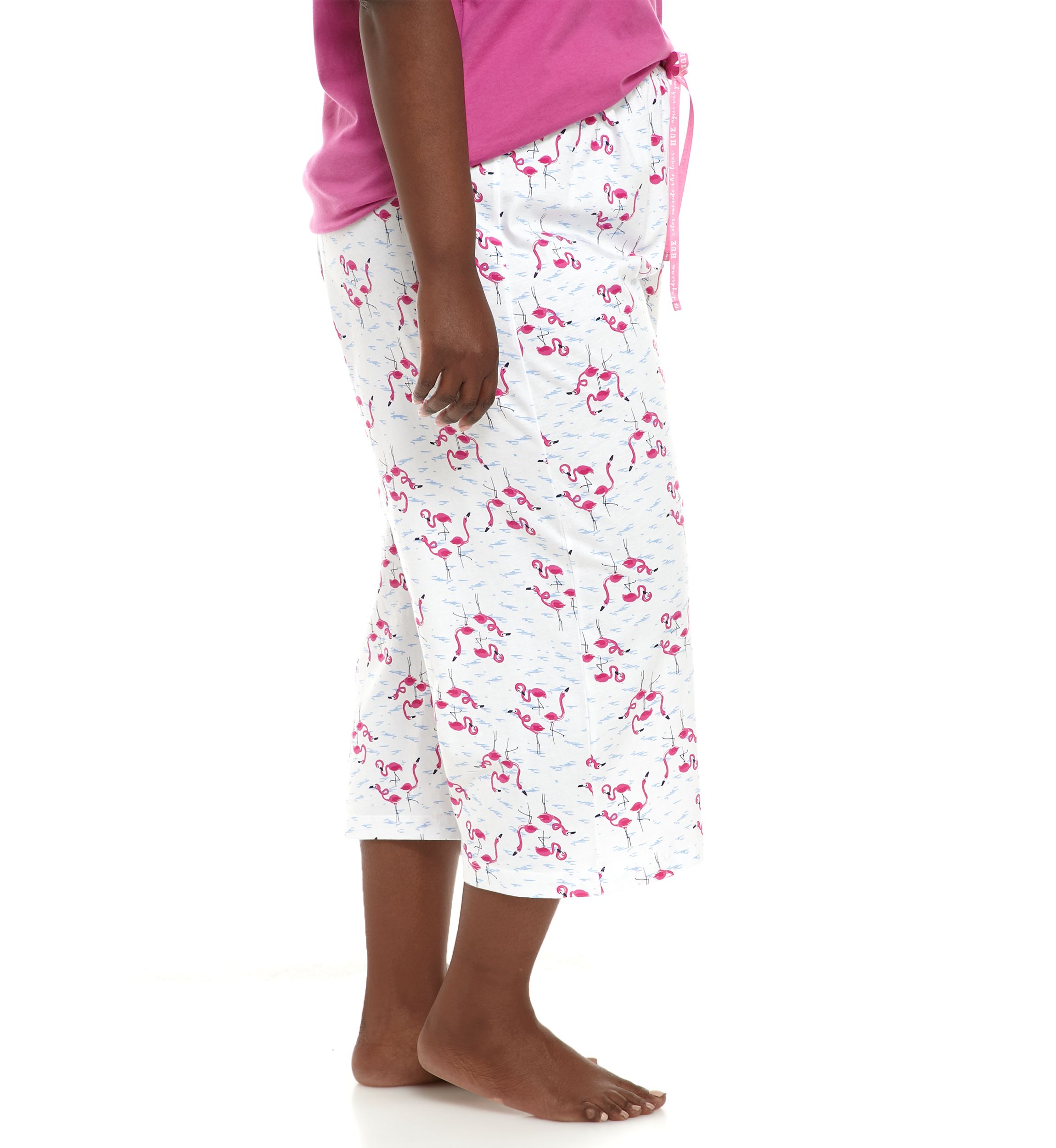 Plus Size Sleepwell Printed Knit Capri Pajama Pants with Temperature Regulating Technology