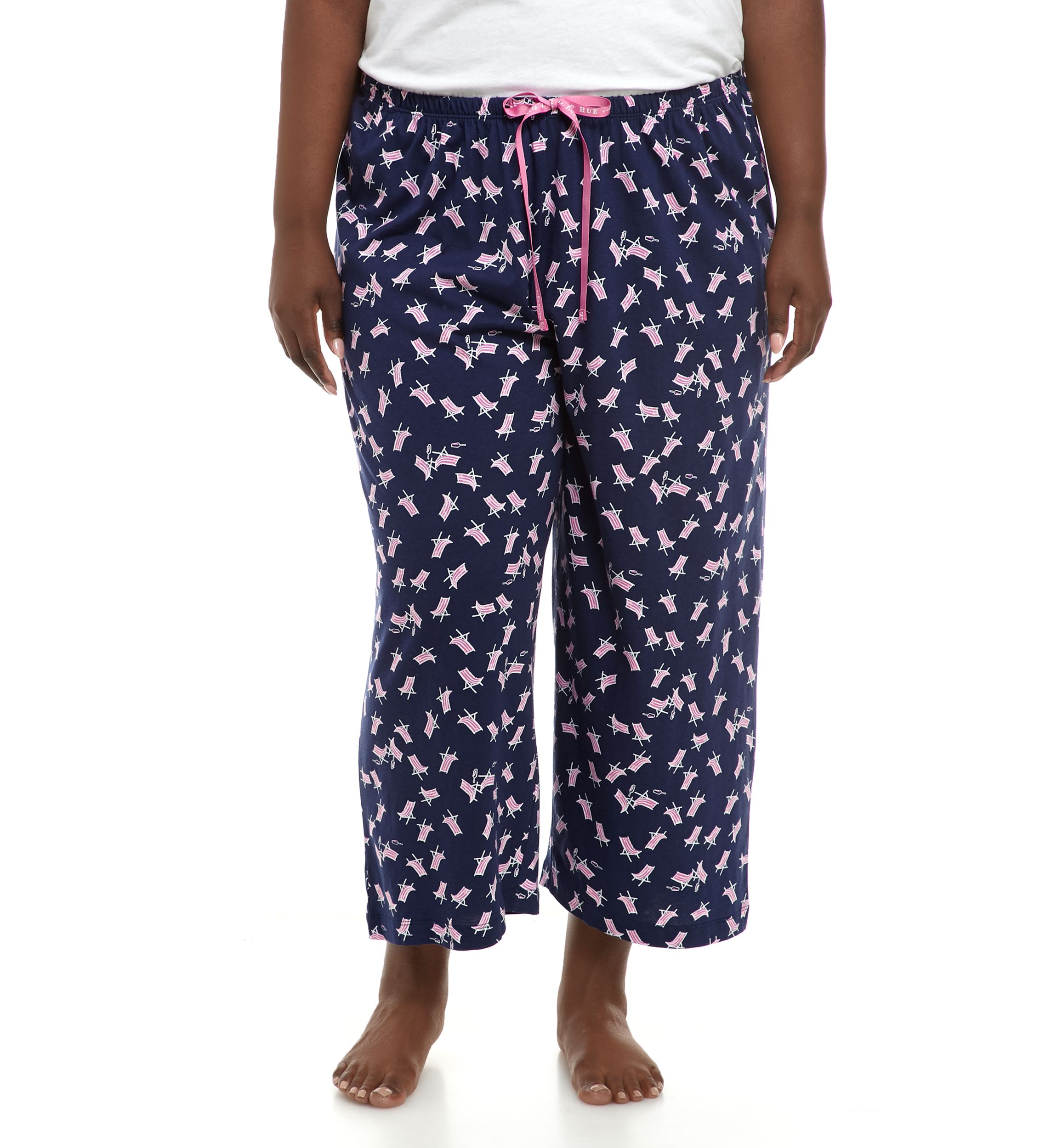 Plus Size Sleepwell Printed Knit Capri Pajama Pants with Temperature Regulating Technology