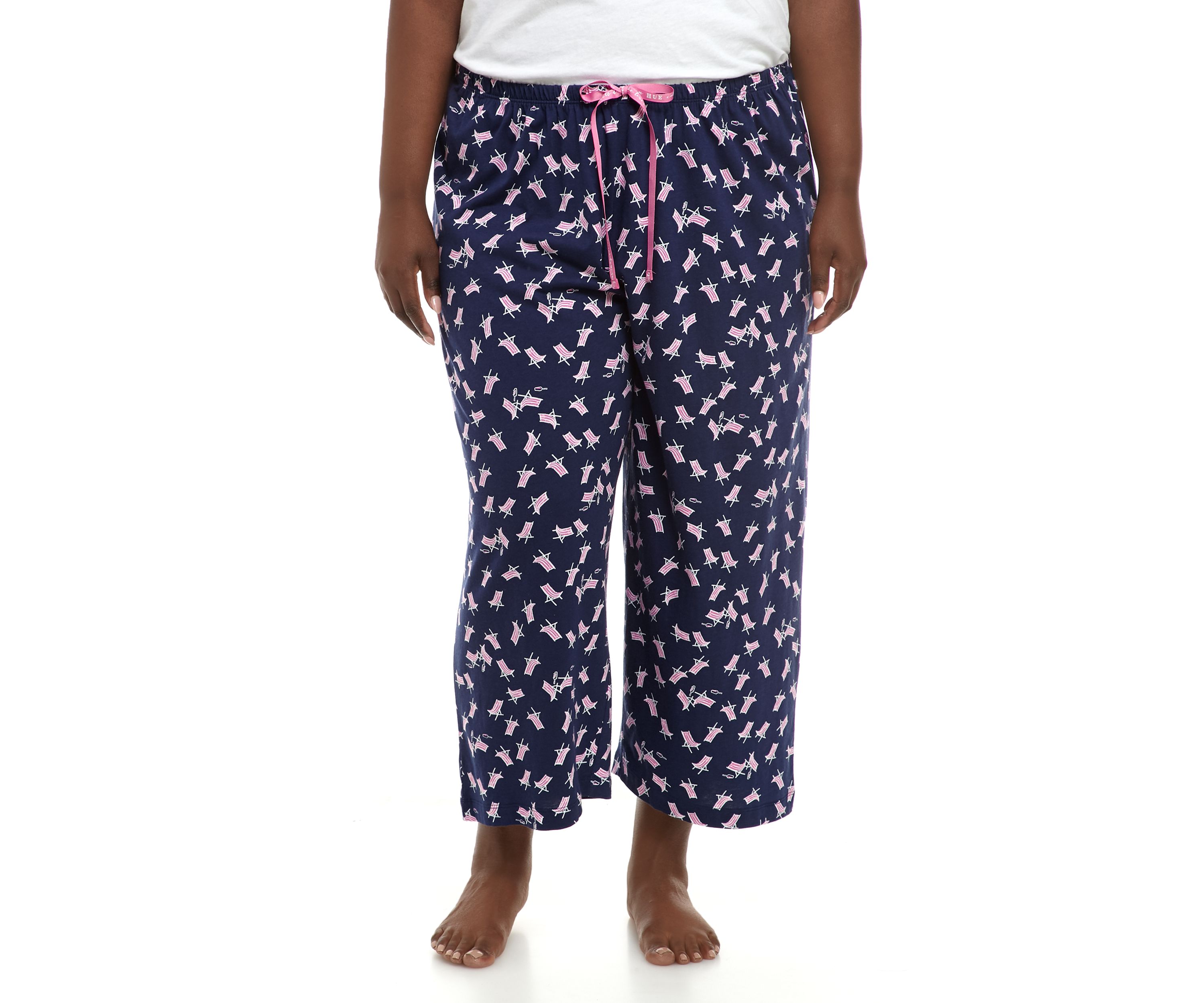 Plus Size Sleepwell Printed Knit Capri Pajama Pants with Temperature Regulating Technology