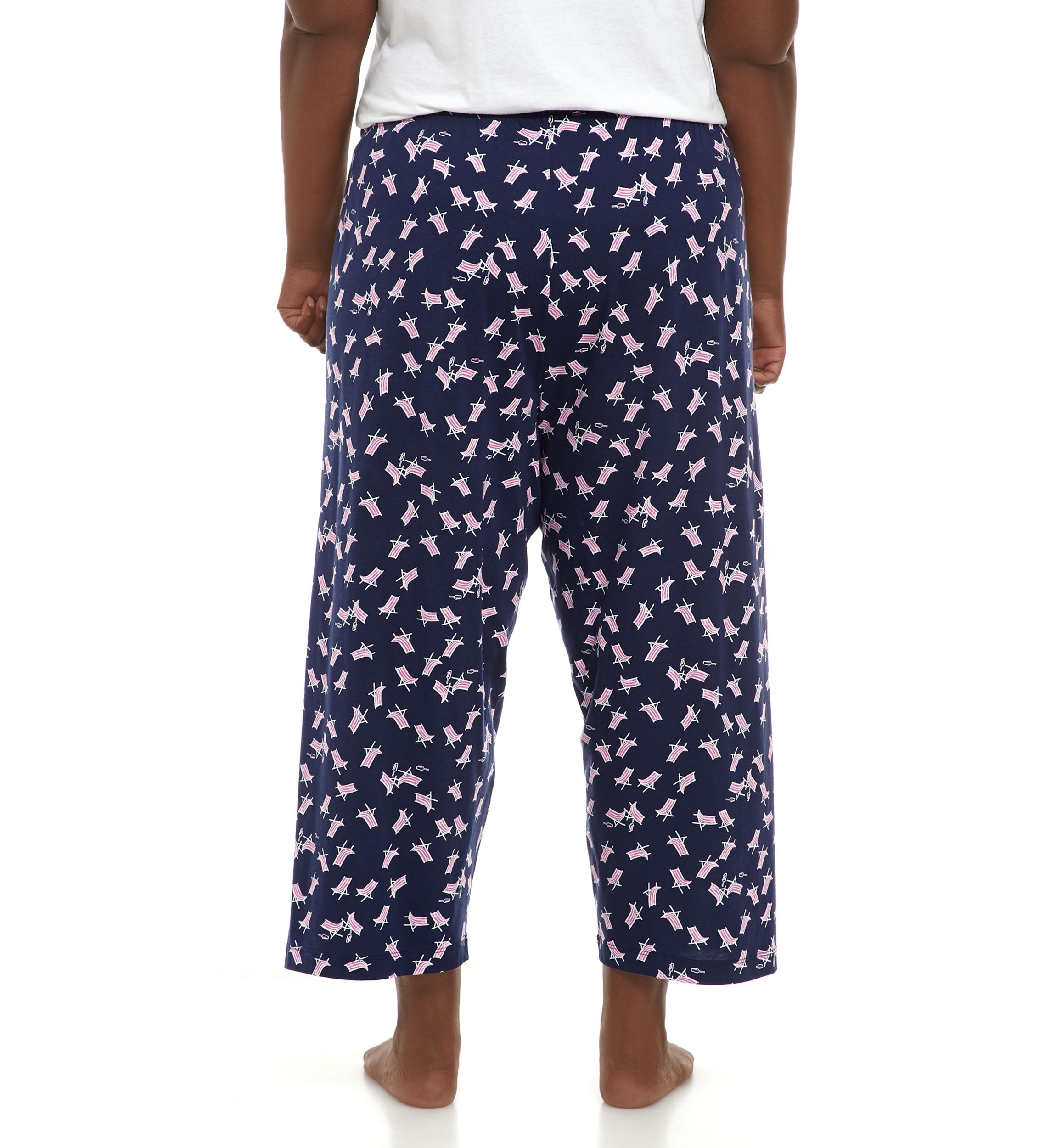 Plus Size Sleepwell Printed Knit Capri Pajama Pants with Temperature Regulating Technology