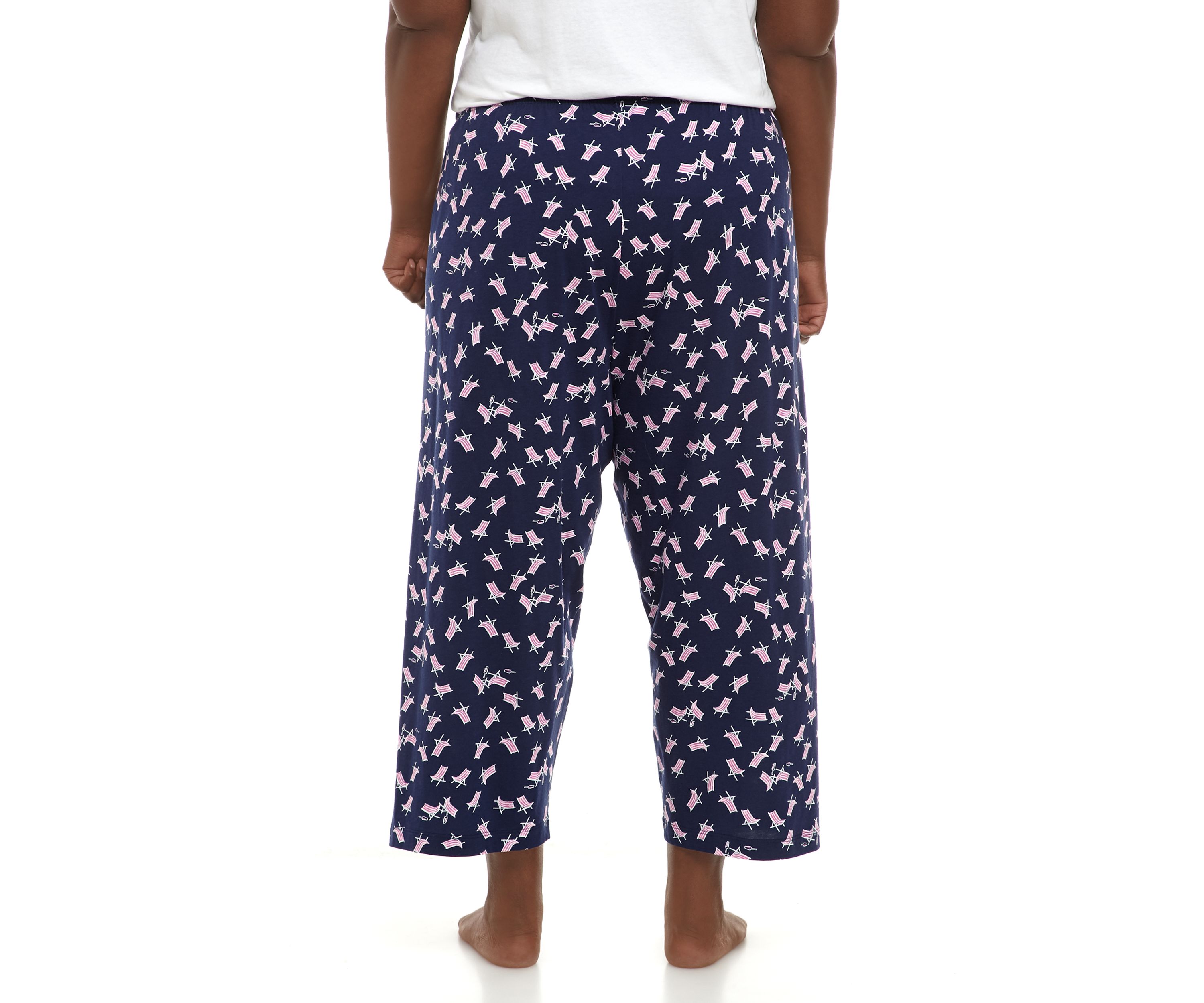 Plus Size Sleepwell Printed Knit Capri Pajama Pants with Temperature Regulating Technology