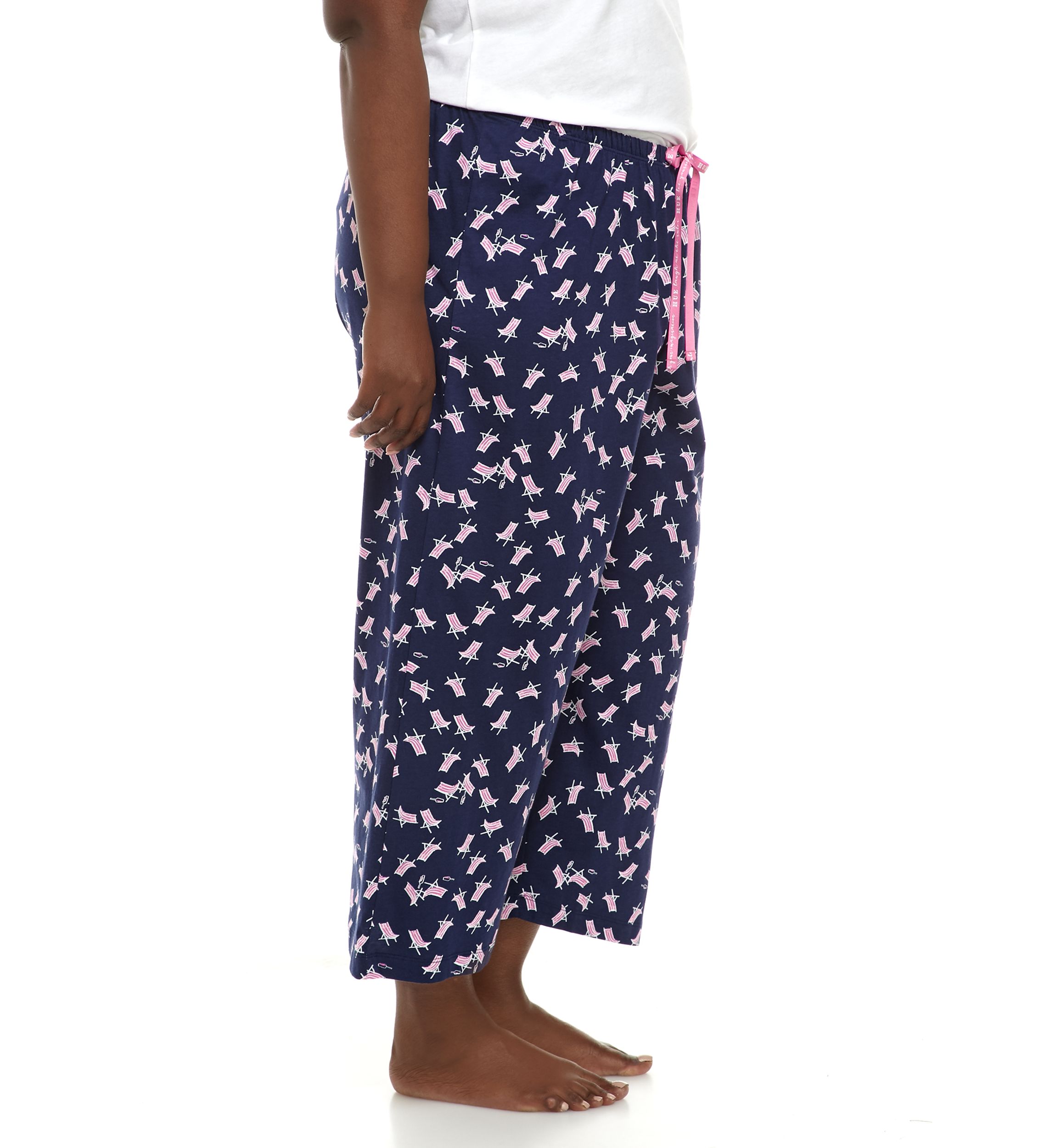 Plus Size Sleepwell Printed Knit Capri Pajama Pants with Temperature Regulating Technology