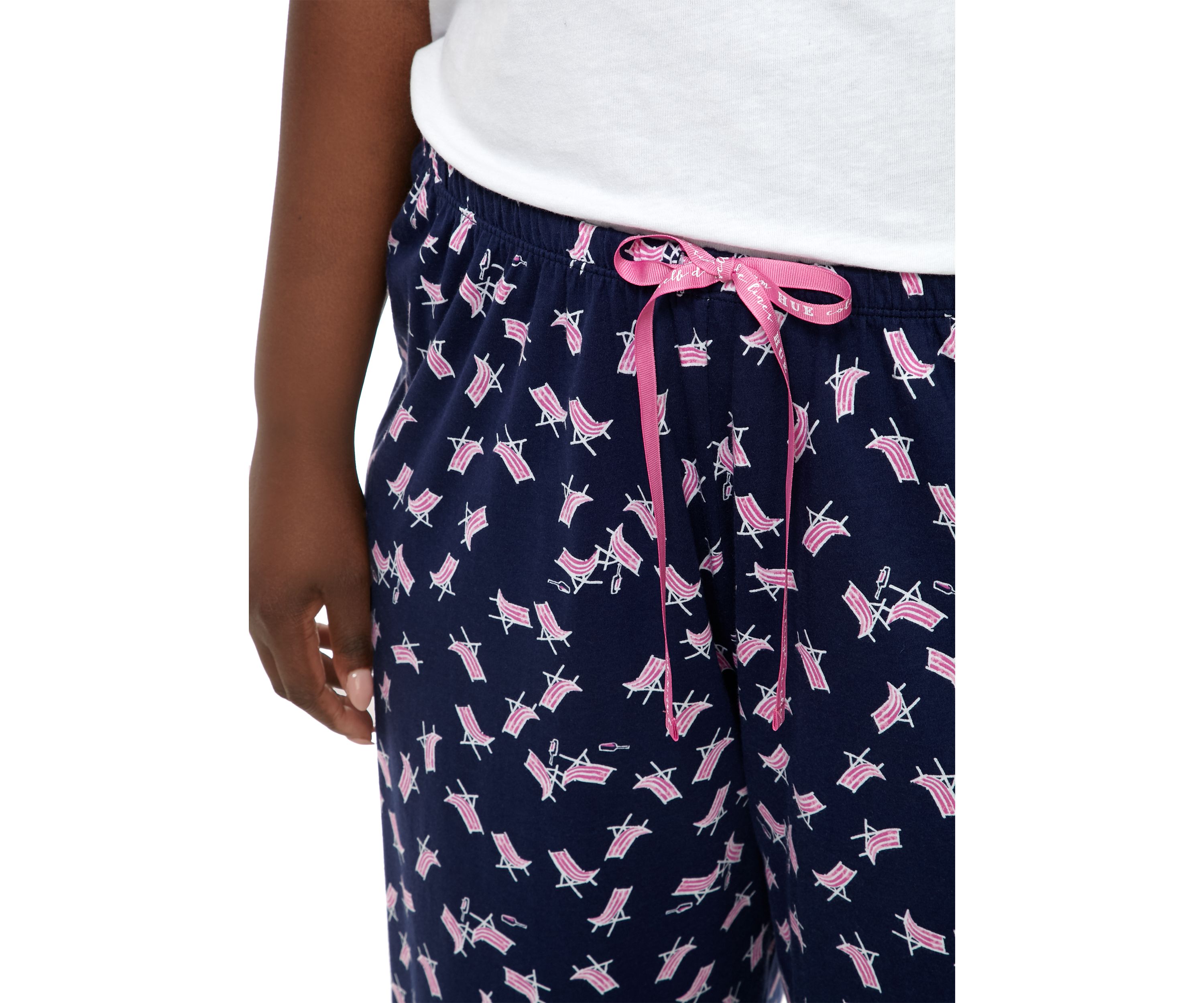 Plus Size Sleepwell Printed Knit Capri Pajama Pants with Temperature Regulating Technology