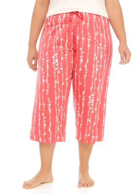Hue Womens Plus Size Sleepwell Printed Knit Capri Pajama, 51% OFF