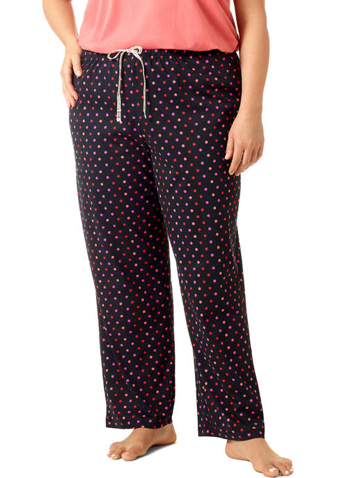Plus Size Printed Knit Pajama Pants 