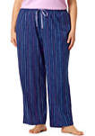Plus Size Wavy Stripe Modern Classic Pajama Capris