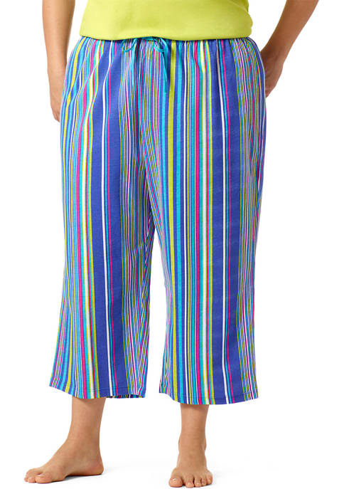 HUE® Plus Size Printed Knit Capri Pajama Sleep
